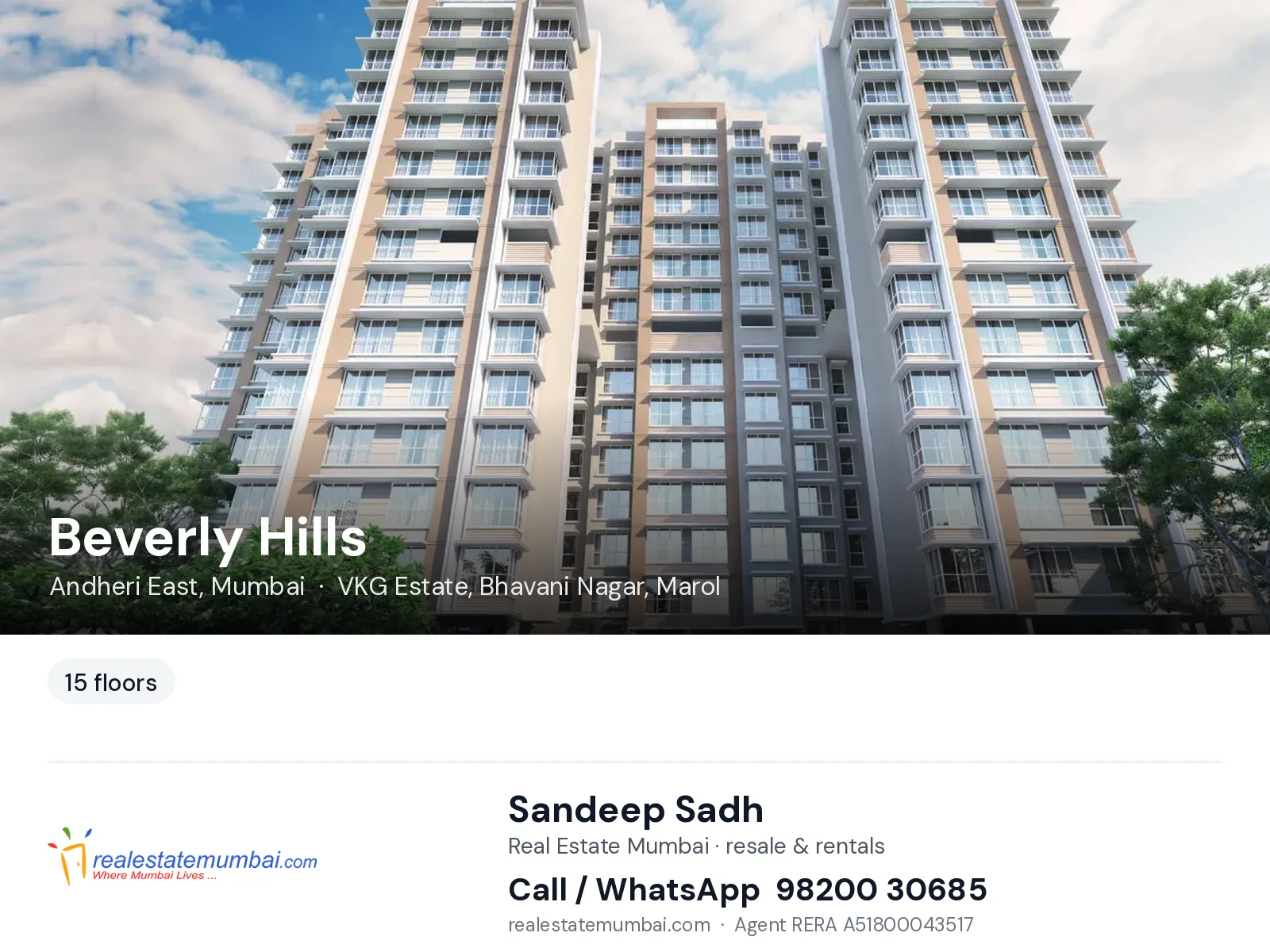 Beverly Hills, Andheri East, Mumbai — flats | Real Estate Mumbai, Sandeep Sadh 98200 30685