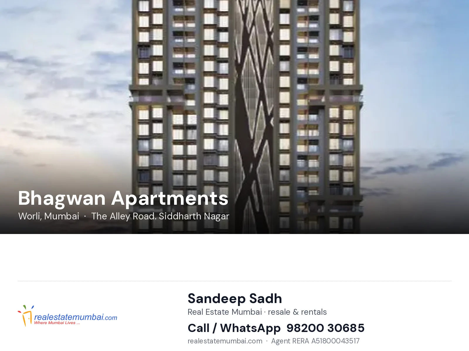 Bhagwan Apartments, Worli, Mumbai — flats | Real Estate Mumbai, Sandeep Sadh 98200 30685