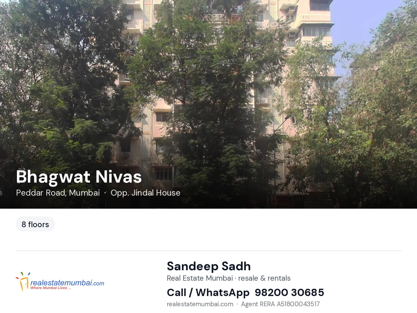 Bhagwat Nivas, Peddar Road, Mumbai — flats | Real Estate Mumbai, Sandeep Sadh 98200 30685