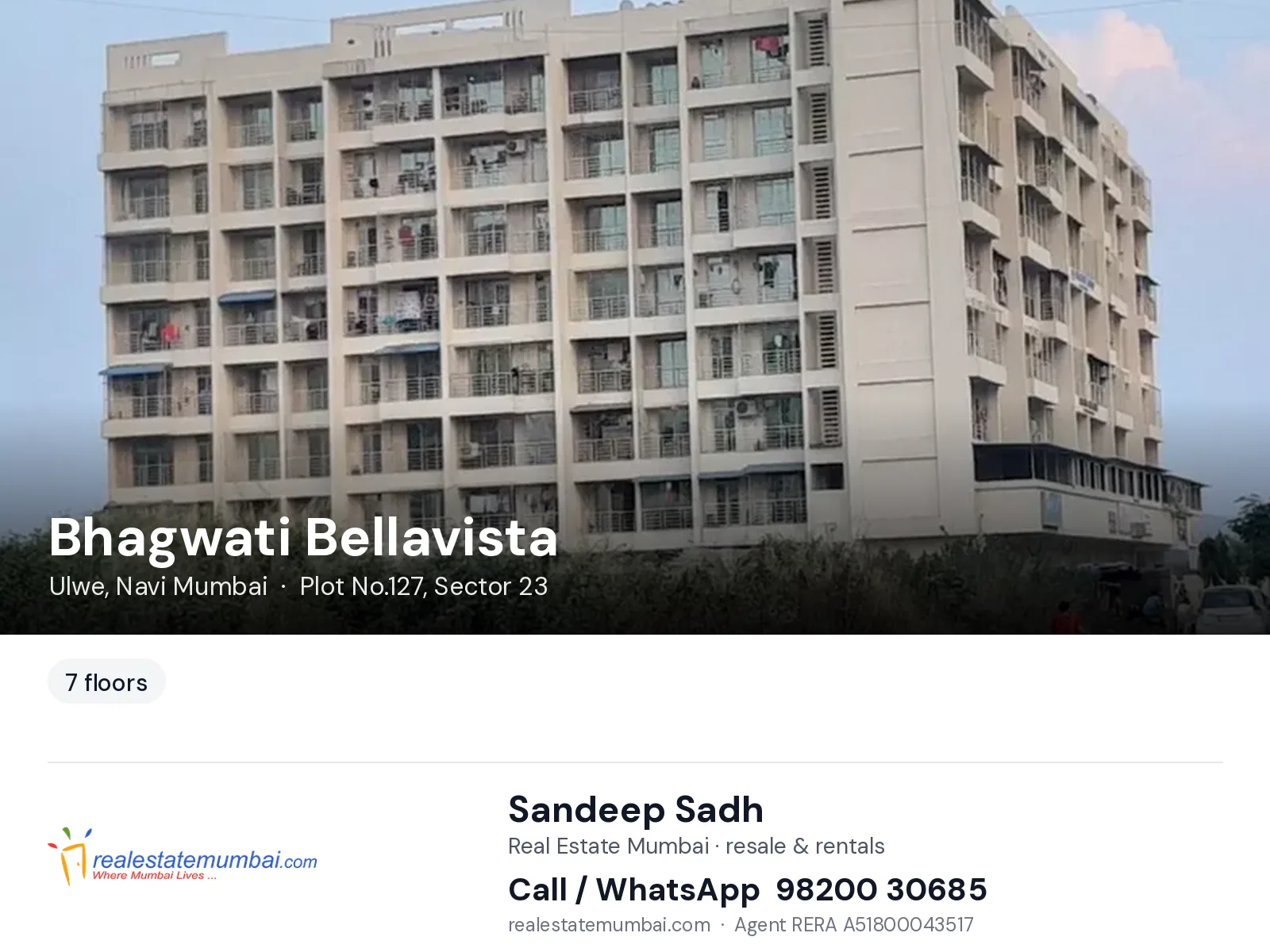 Bhagwati Bellavista, Ulwe, Navi Mumbai — flats | Real Estate Mumbai, Sandeep Sadh 98200 30685