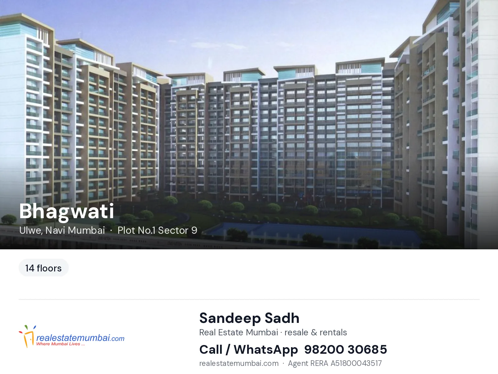 Bhagwati, Ulwe, Navi Mumbai — flats | Real Estate Mumbai, Sandeep Sadh 98200 30685