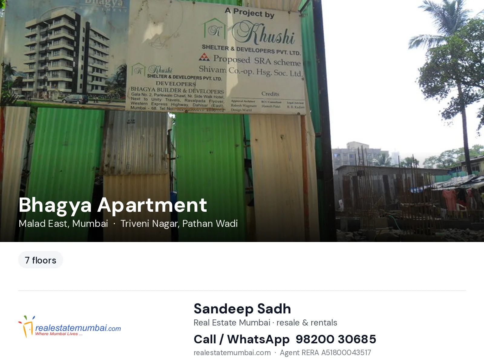 Bhagya Apartment, Malad East, Mumbai — flats | Real Estate Mumbai, Sandeep Sadh 98200 30685