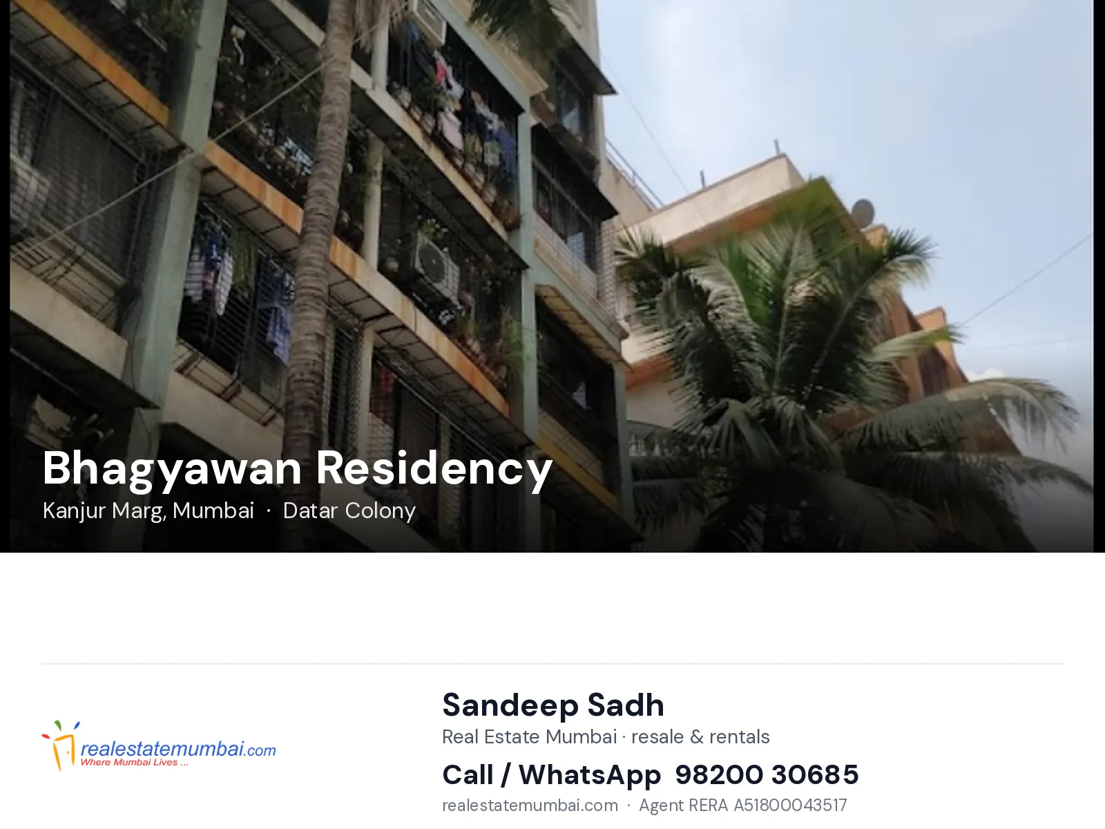 Bhagyawan Residency, Kanjur Marg, Mumbai — flats | Real Estate Mumbai, Sandeep Sadh 98200 30685