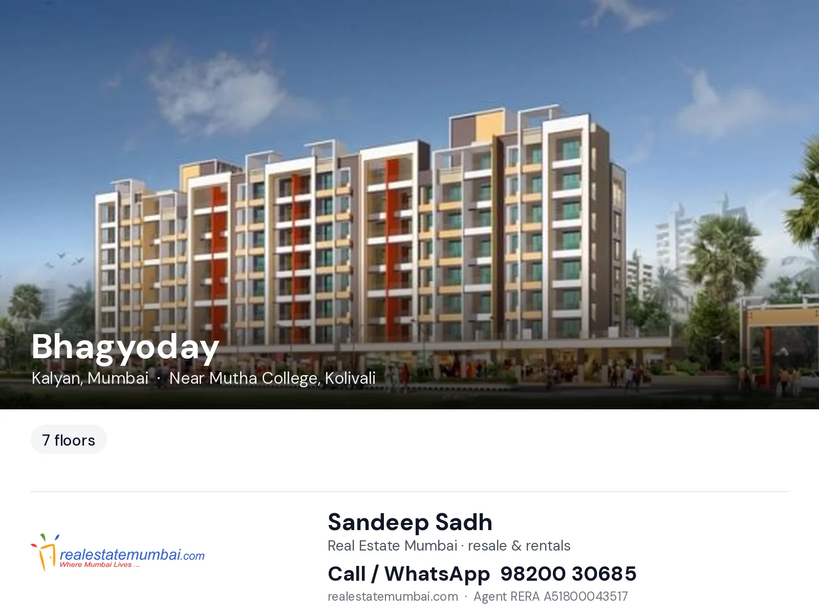Bhagyoday, Kalyan, Mumbai — flats | Real Estate Mumbai, Sandeep Sadh 98200 30685