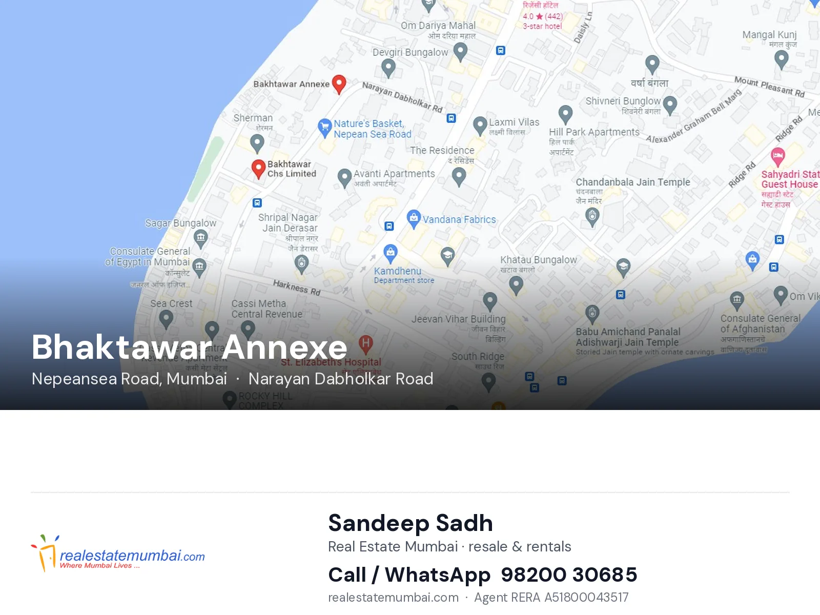 Bhaktawar Annexe, Nepeansea Road, Mumbai — flats | Real Estate Mumbai, Sandeep Sadh 98200 30685