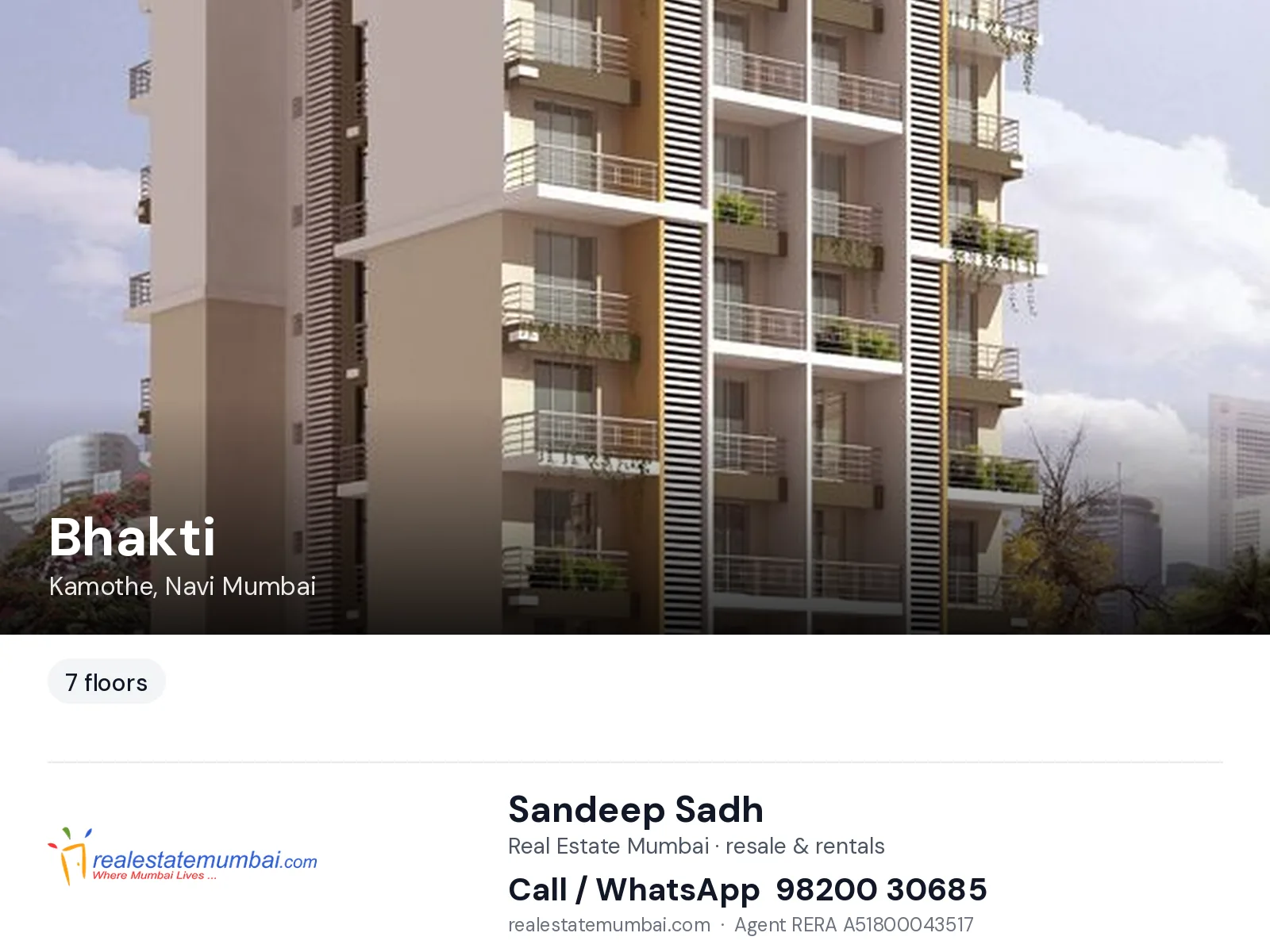 Bhakti, Kamothe, Navi Mumbai — flats | Real Estate Mumbai, Sandeep Sadh 98200 30685