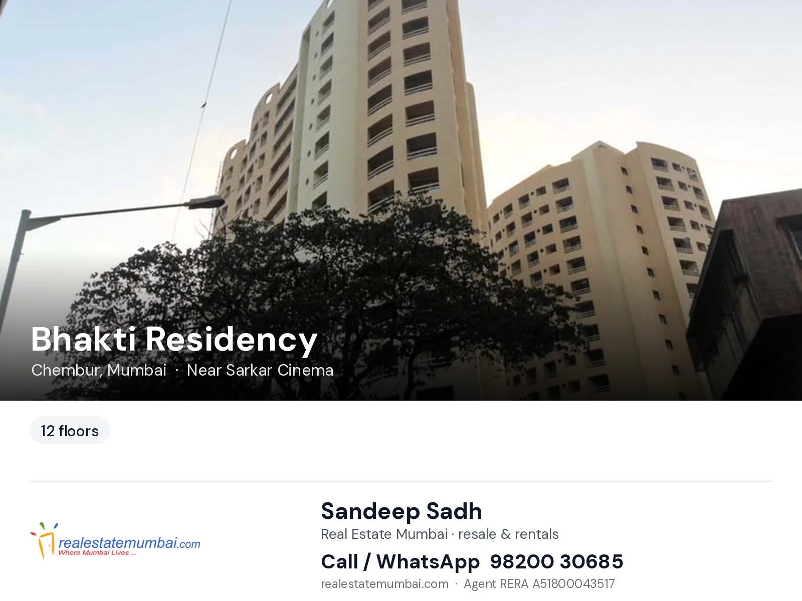 Bhakti Residency, Chembur, Mumbai — flats | Real Estate Mumbai, Sandeep Sadh 98200 30685