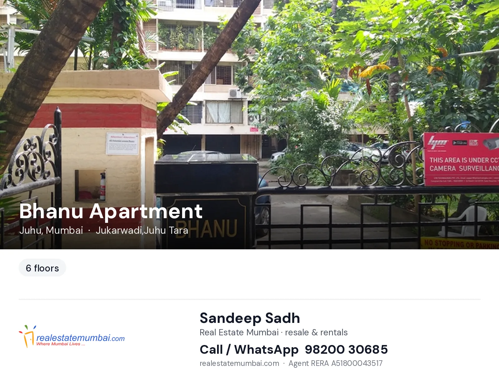 Bhanu Apartment, Juhu, Mumbai — flats | Real Estate Mumbai, Sandeep Sadh 98200 30685