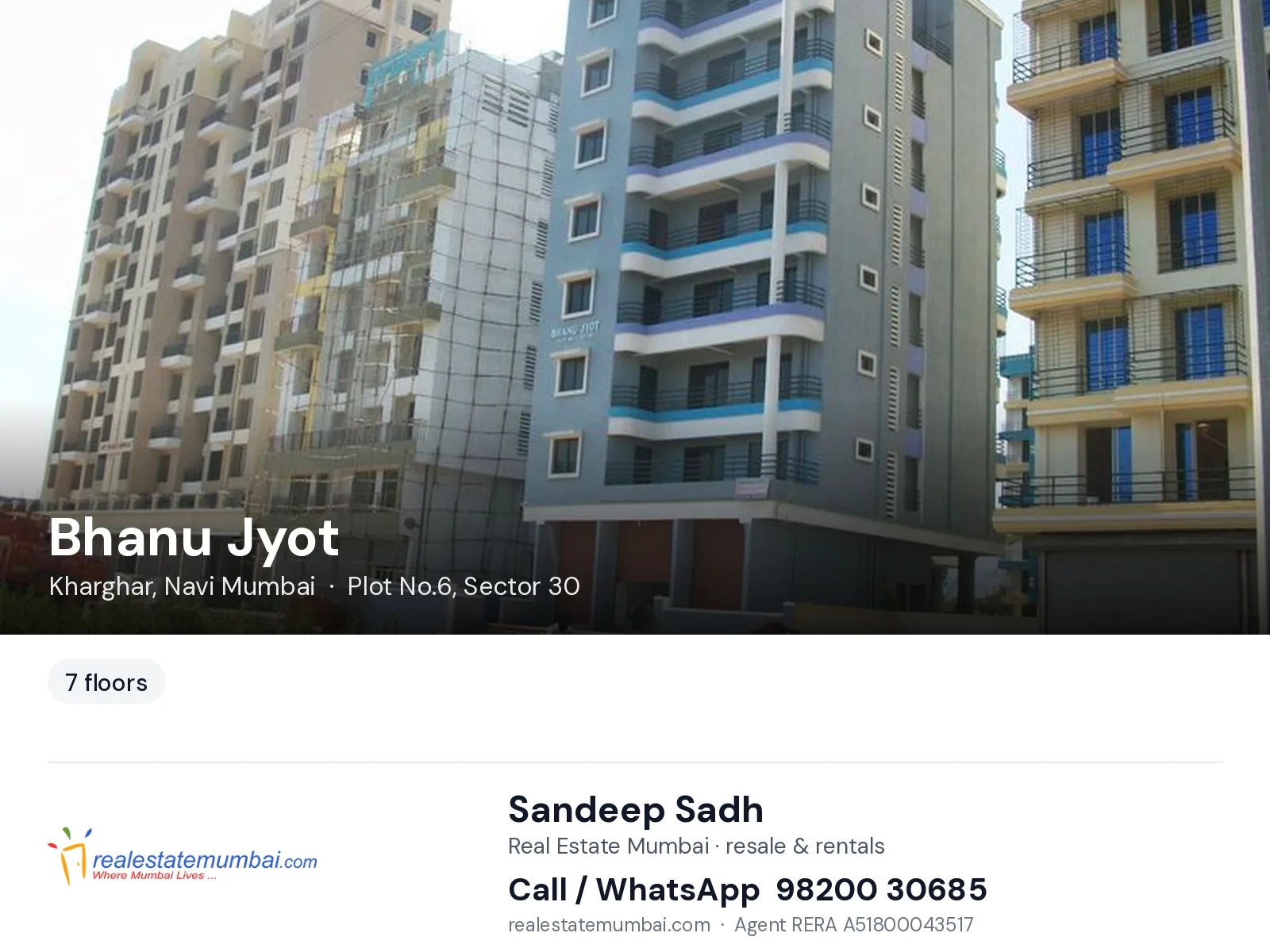 Bhanu Jyot, Kharghar, Navi Mumbai — flats | Real Estate Mumbai, Sandeep Sadh 98200 30685