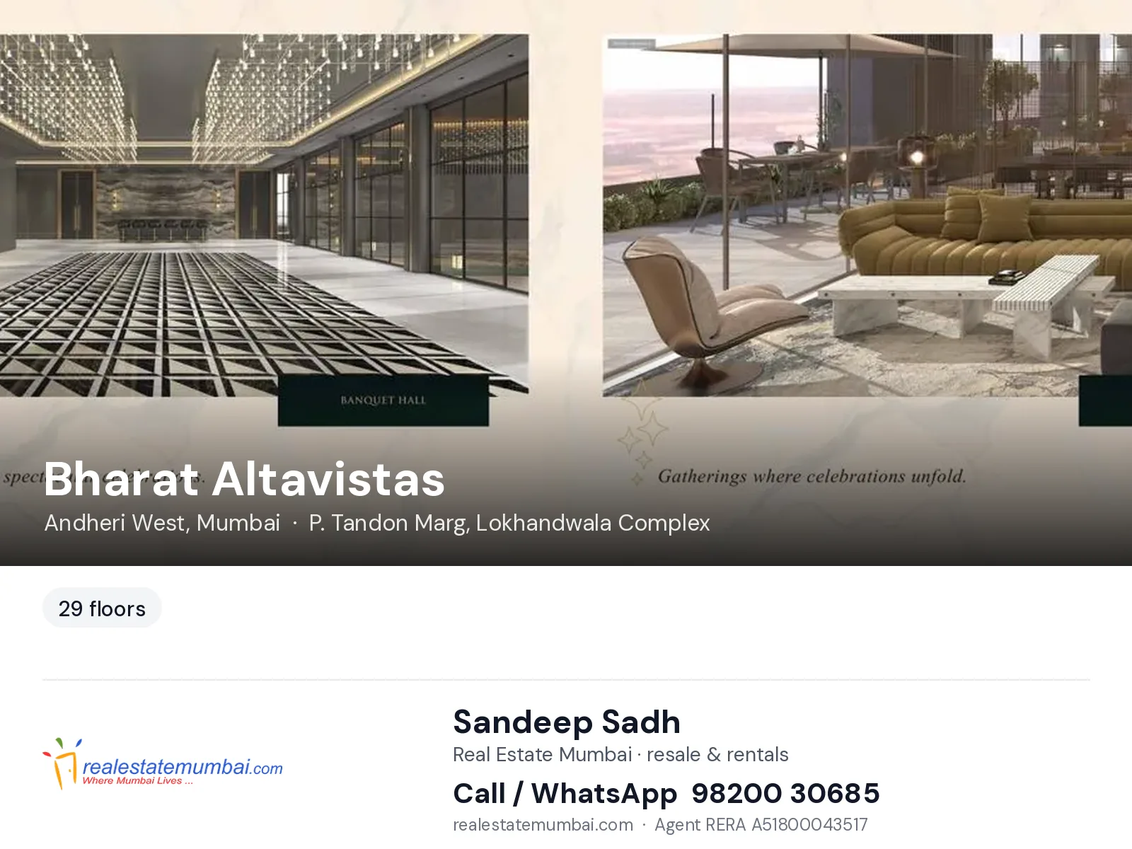 Bharat Altavistas, Andheri West, Mumbai — flats | Real Estate Mumbai, Sandeep Sadh 98200 30685
