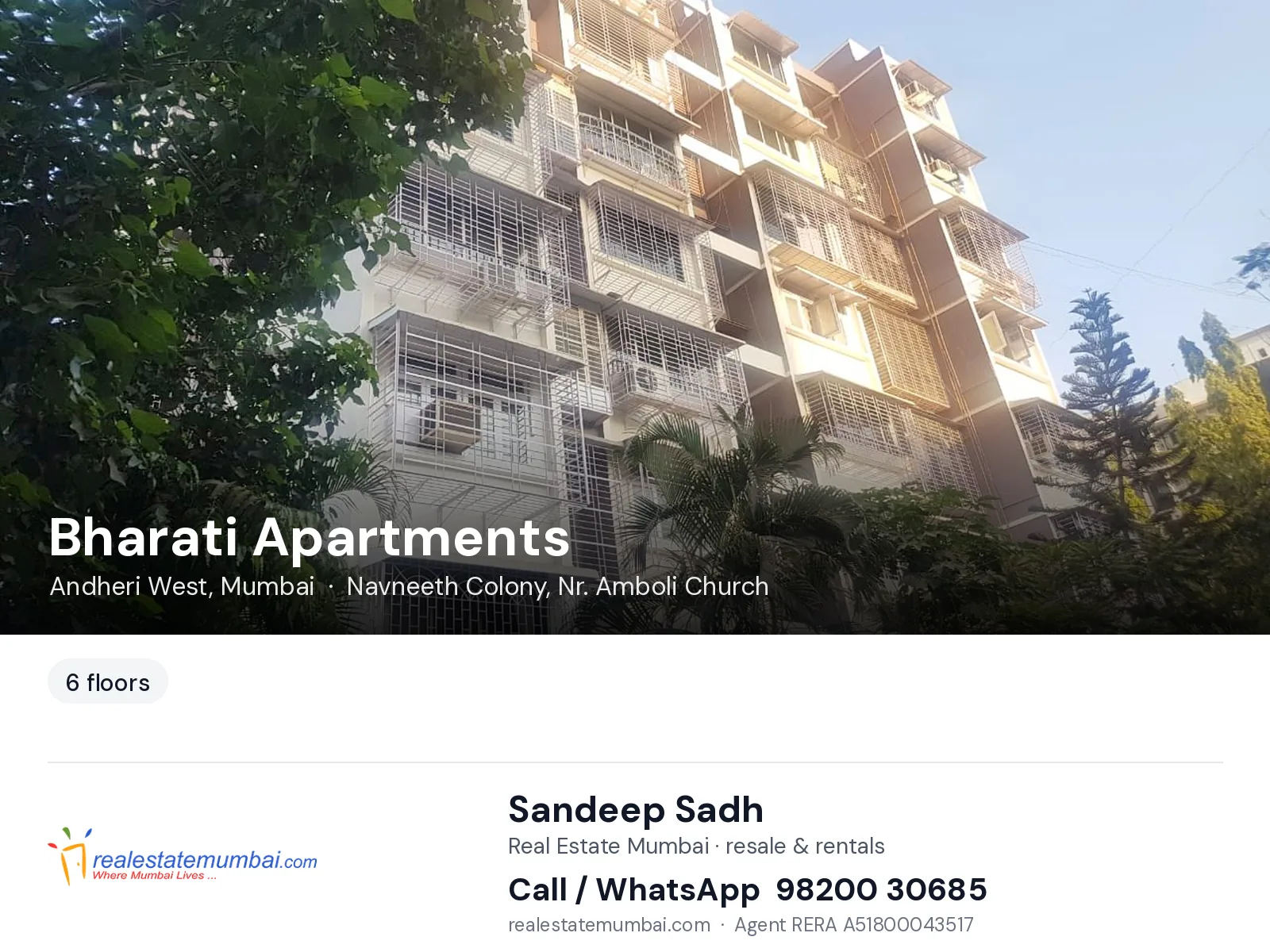 Bharati Apartments, Andheri West, Mumbai — flats | Real Estate Mumbai, Sandeep Sadh 98200 30685