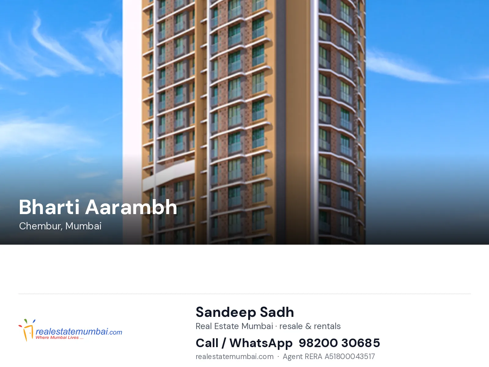 Bharti Aarambh, Chembur, Mumbai — flats | Real Estate Mumbai, Sandeep Sadh 98200 30685
