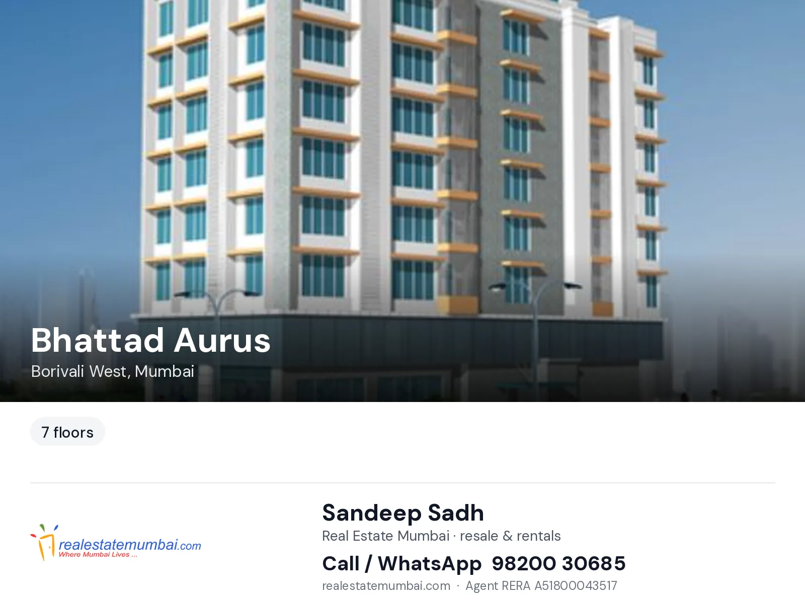 Bhattad Aurus, Borivali West, Mumbai — flats | Real Estate Mumbai, Sandeep Sadh 98200 30685