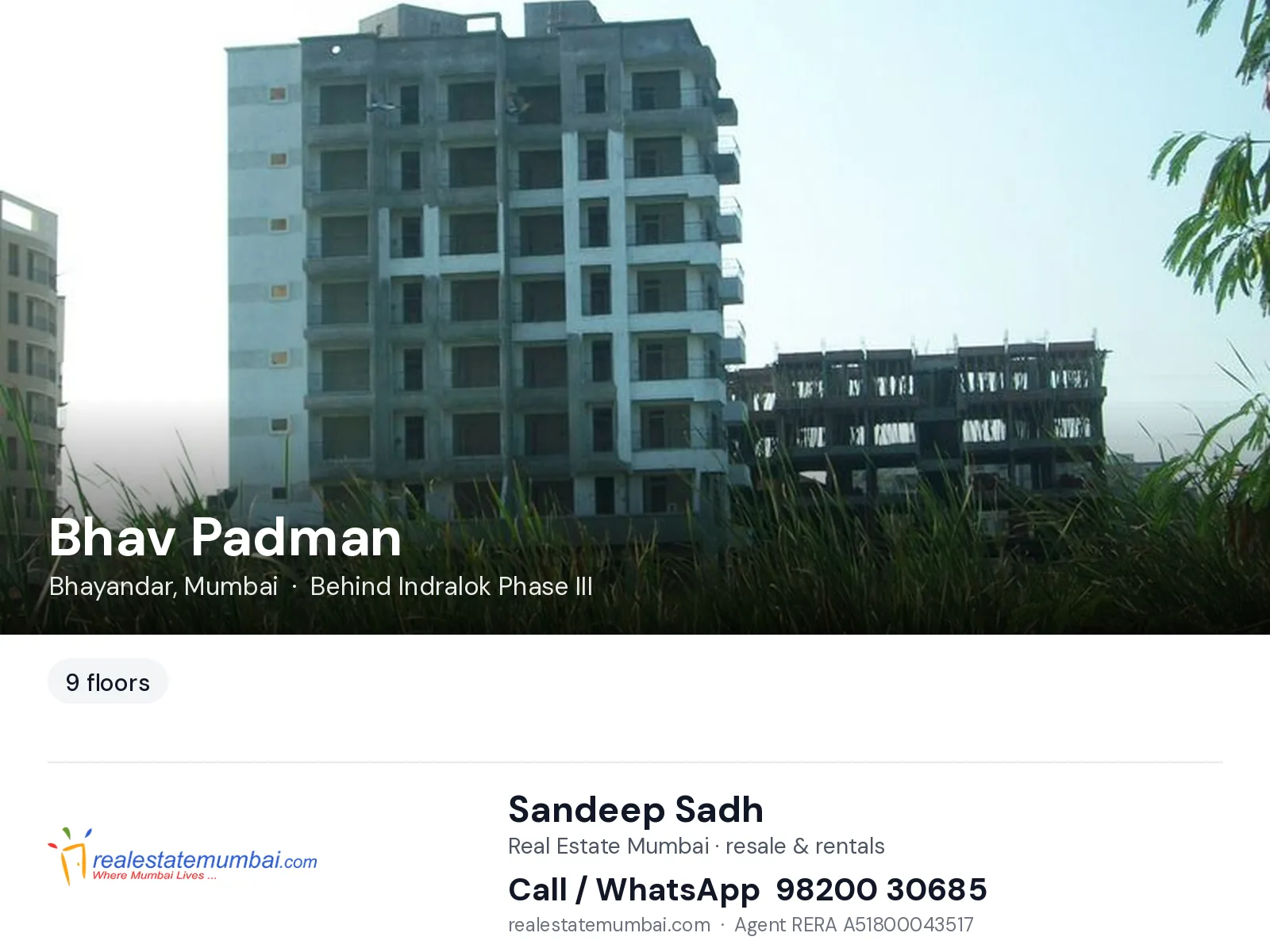 Bhav Padman, Bhayandar, Mumbai — flats | Real Estate Mumbai, Sandeep Sadh 98200 30685