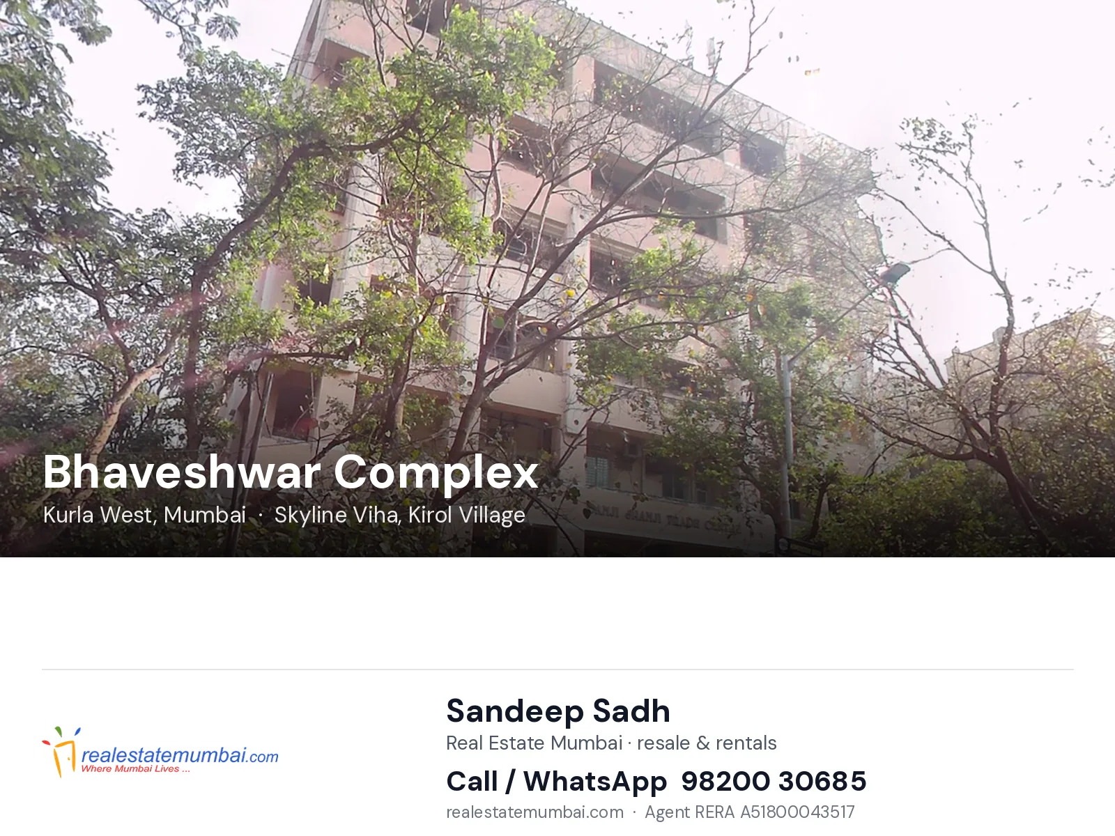 Bhaveshwar Complex, Kurla West, Mumbai — flats | Real Estate Mumbai, Sandeep Sadh 98200 30685