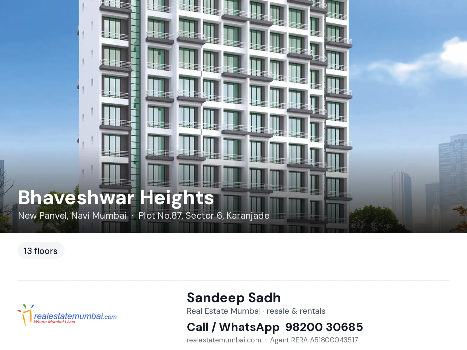 Bhaveshwar Heights, New Panvel, Navi Mumbai — flats | Real Estate Mumbai, Sandeep Sadh 98200 30685