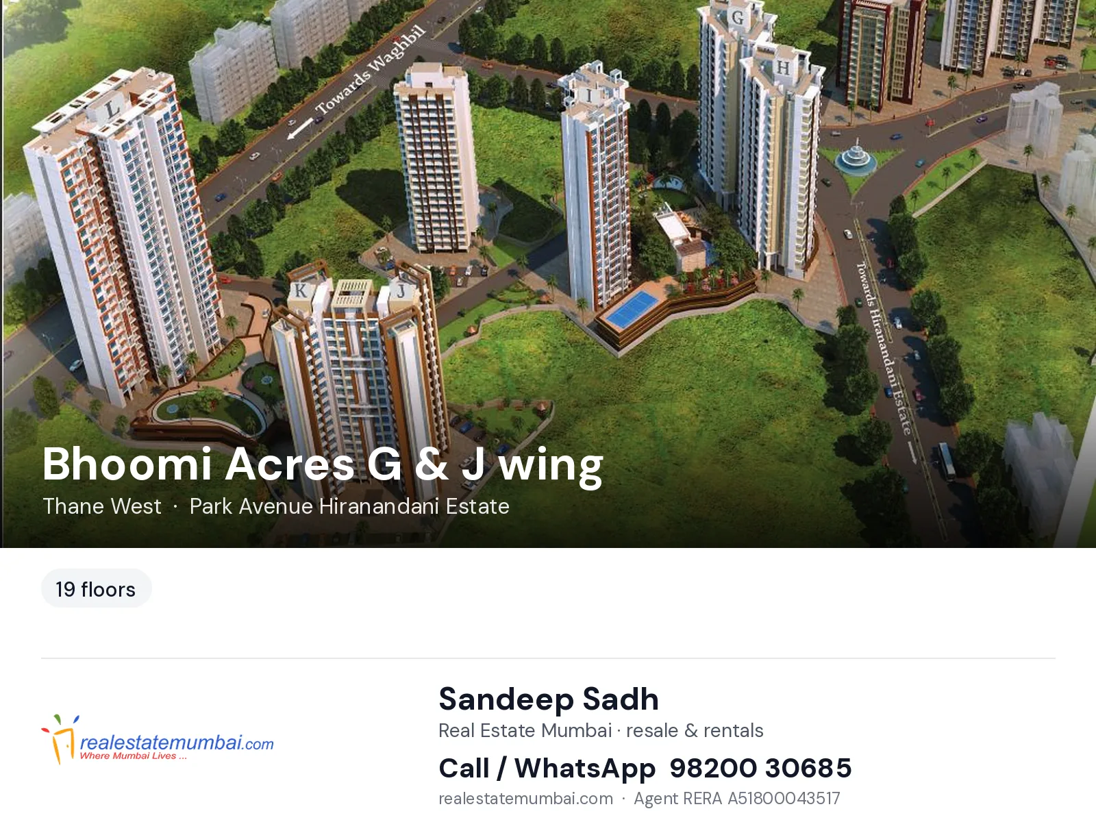Bhoomi Acres G & J wing, Thane West — flats | Real Estate Mumbai, Sandeep Sadh 98200 30685
