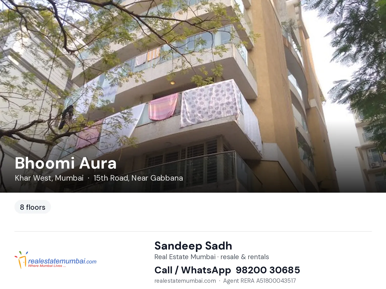 Bhoomi Aura, Khar West, Mumbai — flats | Real Estate Mumbai, Sandeep Sadh 98200 30685