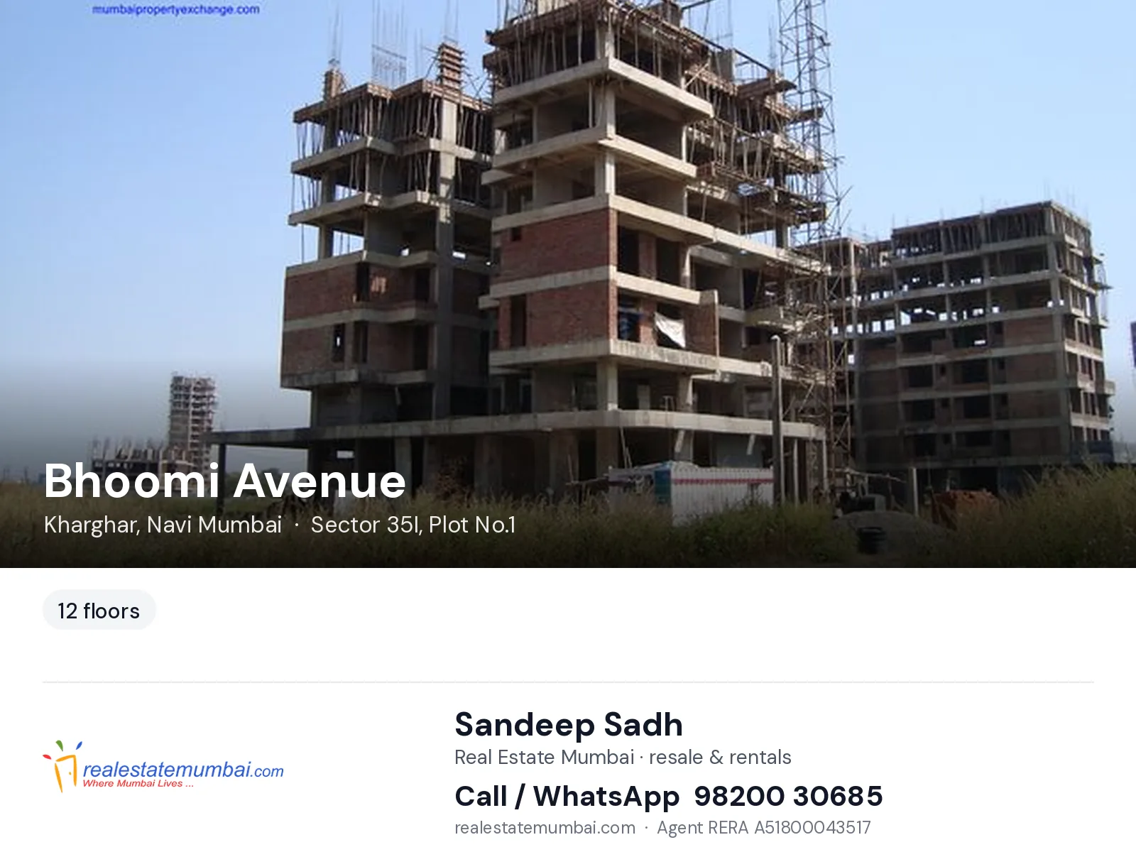 Bhoomi Avenue, Kharghar, Navi Mumbai — flats | Real Estate Mumbai, Sandeep Sadh 98200 30685