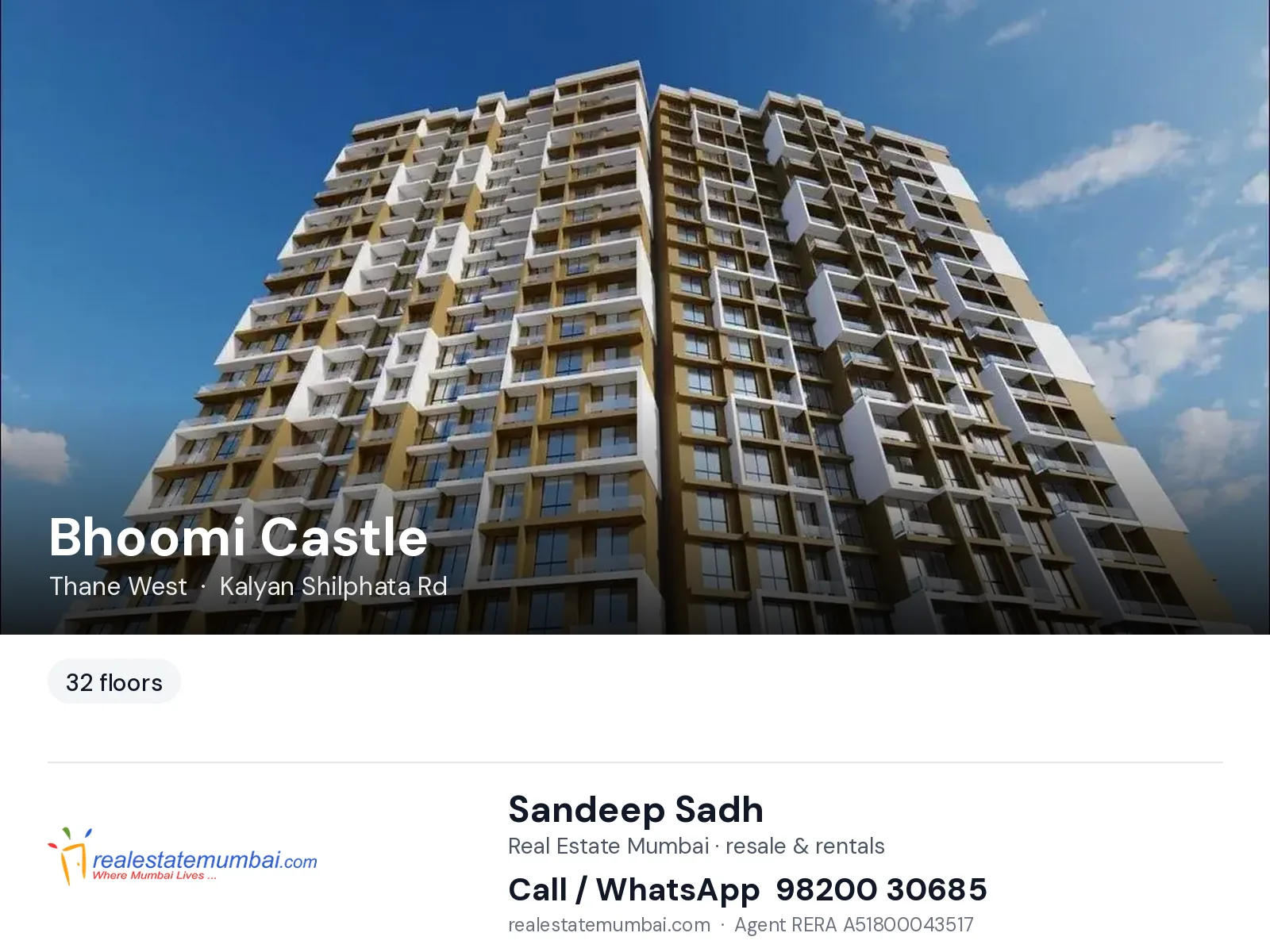 Bhoomi Castle, Thane West — flats | Real Estate Mumbai, Sandeep Sadh 98200 30685