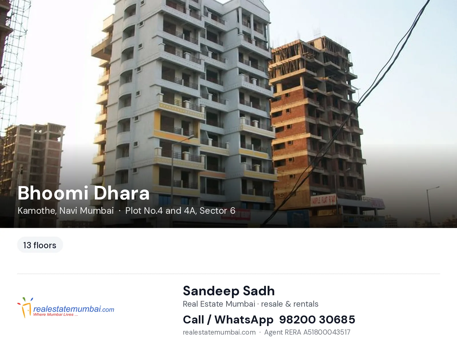Bhoomi Dhara, Kamothe, Navi Mumbai — flats | Real Estate Mumbai, Sandeep Sadh 98200 30685