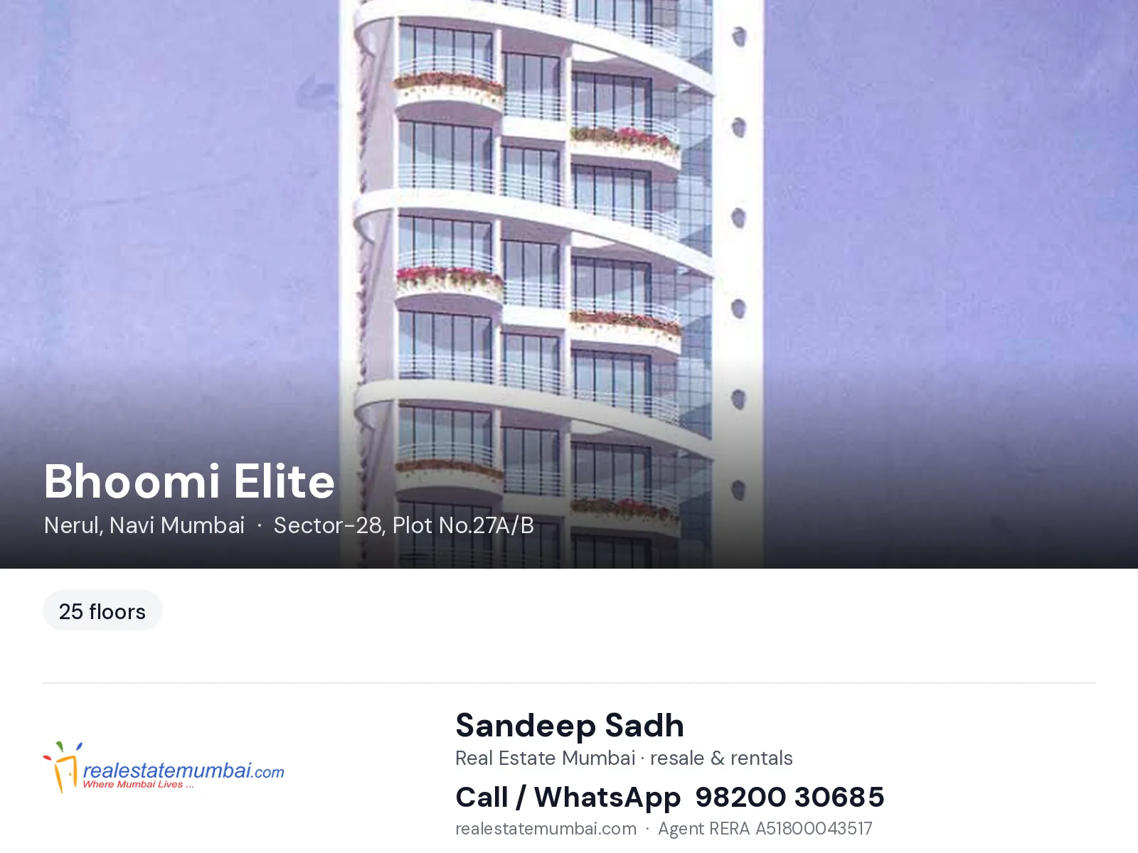 Bhoomi Elite, Nerul, Navi Mumbai — flats | Real Estate Mumbai, Sandeep Sadh 98200 30685