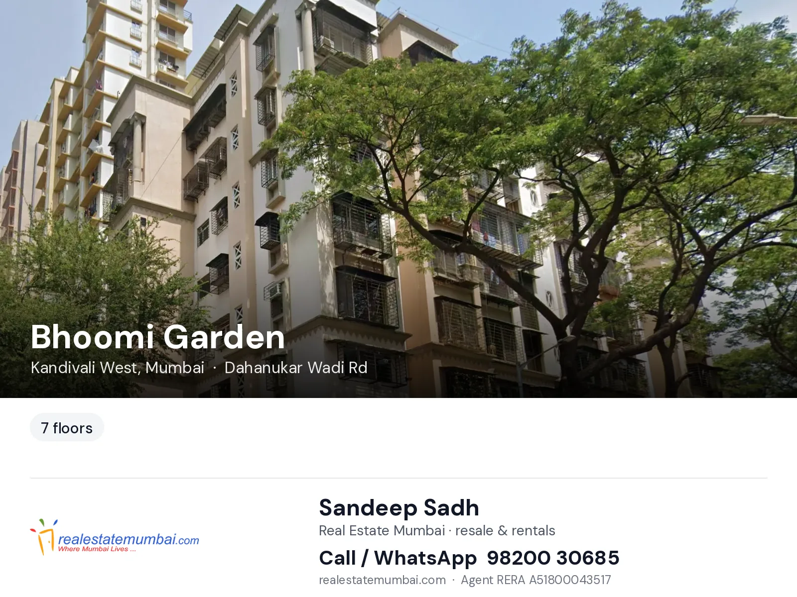 Bhoomi Garden, Kandivali West, Mumbai — flats | Real Estate Mumbai, Sandeep Sadh 98200 30685
