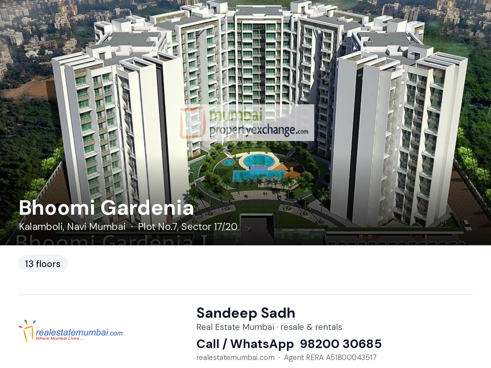 Bhoomi Gardenia, Kalamboli, Navi Mumbai — flats | Real Estate Mumbai, Sandeep Sadh 98200 30685
