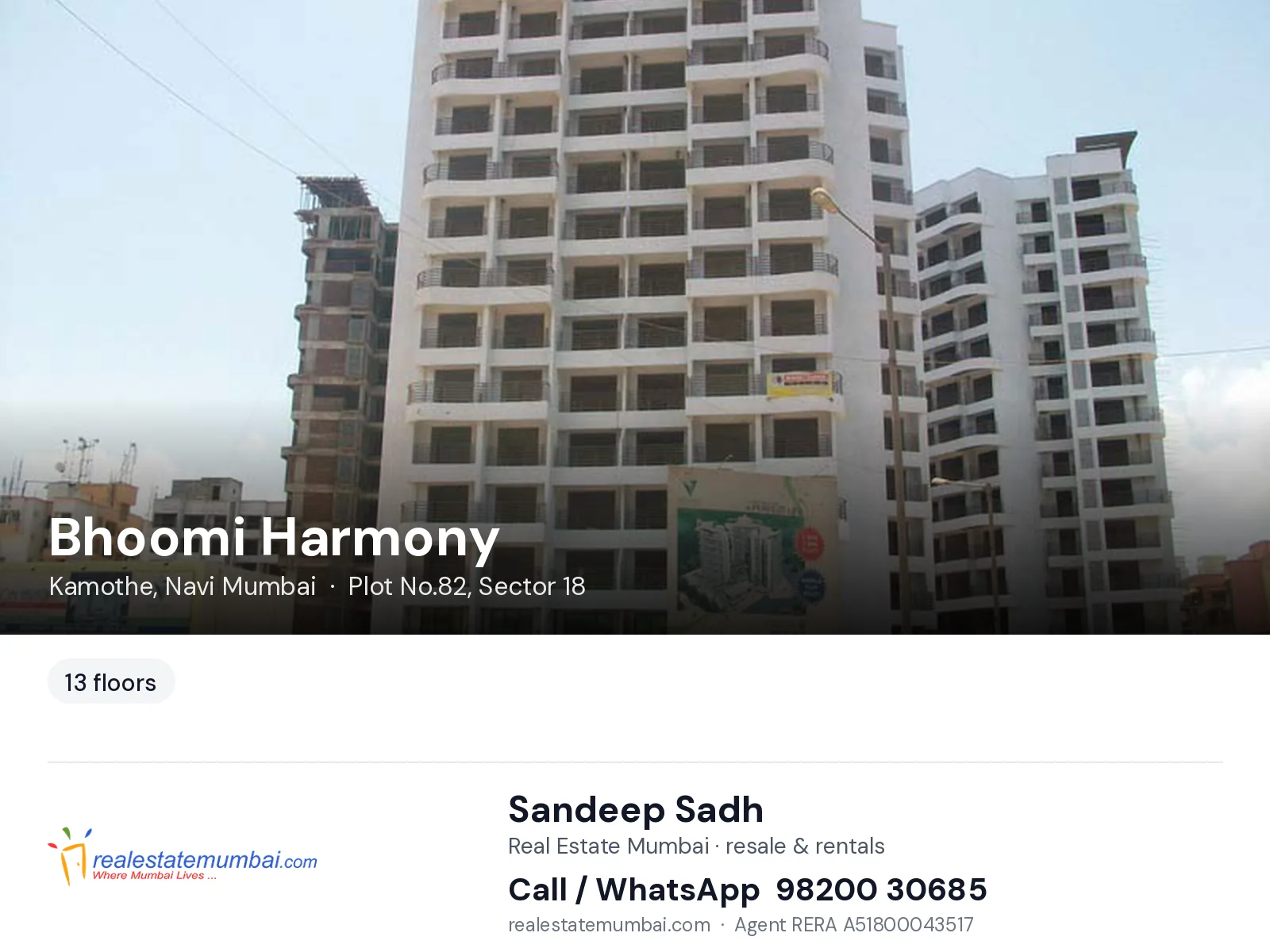Bhoomi Harmony, Kamothe, Navi Mumbai — flats | Real Estate Mumbai, Sandeep Sadh 98200 30685