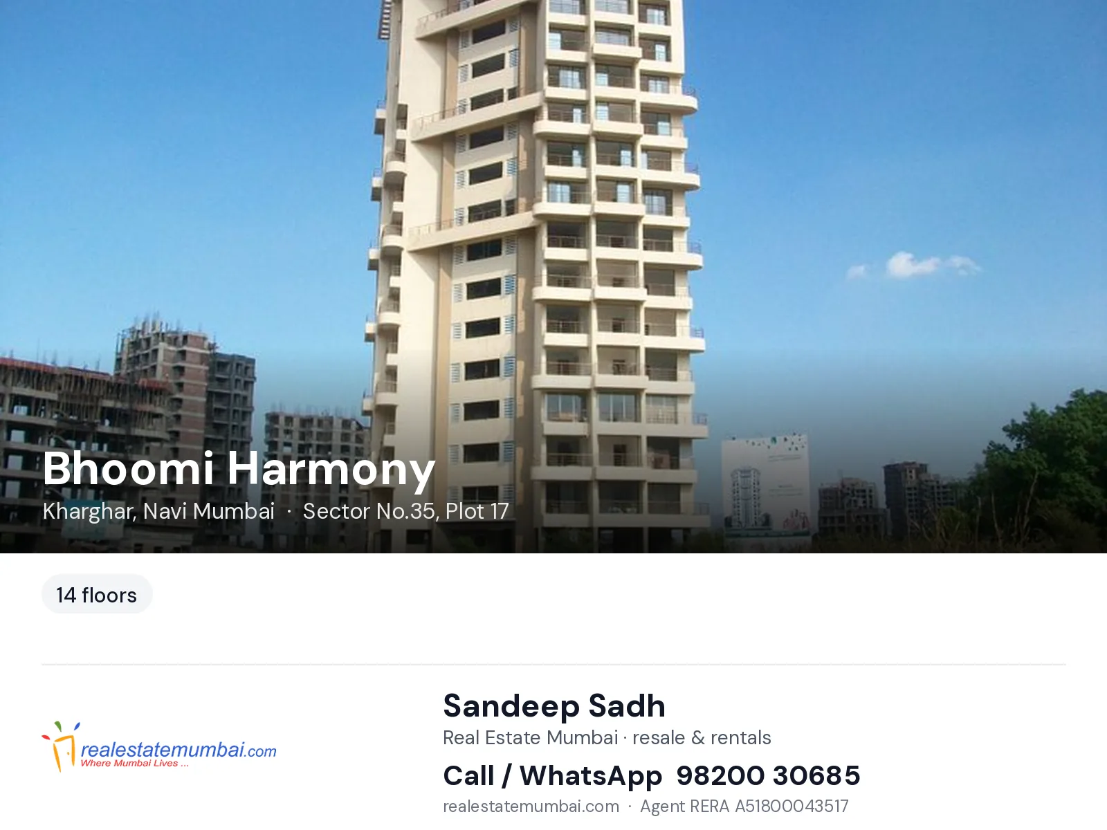 Bhoomi Harmony, Kharghar, Navi Mumbai — flats | Real Estate Mumbai, Sandeep Sadh 98200 30685