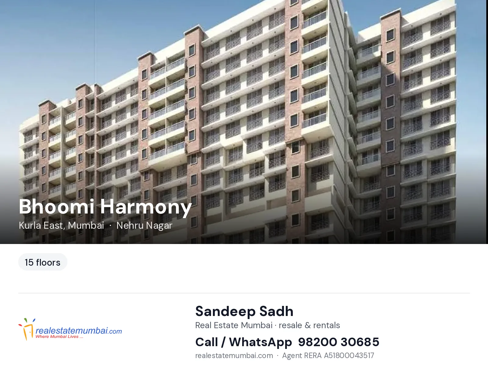Bhoomi Harmony, Kurla East, Mumbai — flats | Real Estate Mumbai, Sandeep Sadh 98200 30685