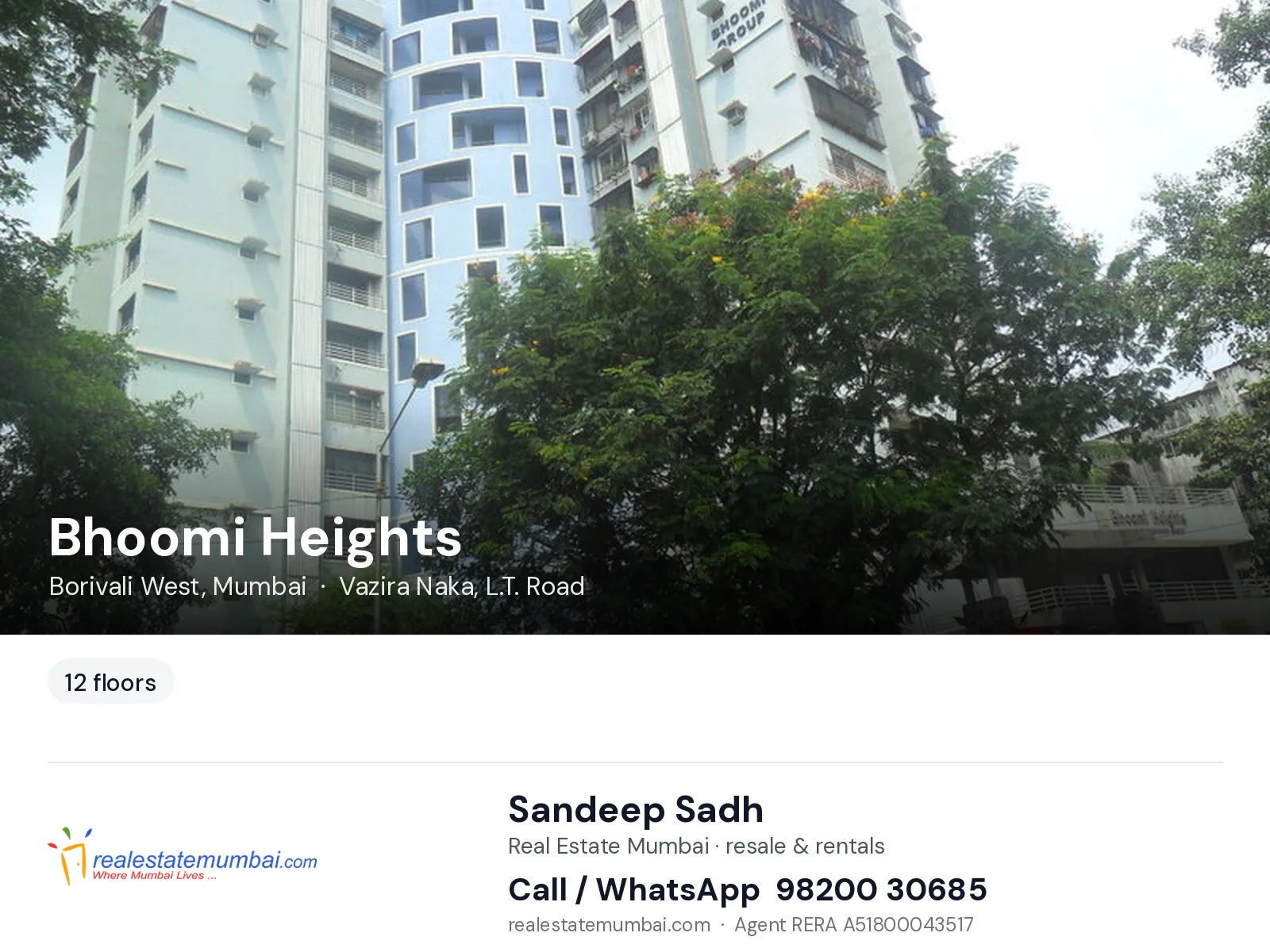 Bhoomi Heights, Borivali West, Mumbai — flats | Real Estate Mumbai, Sandeep Sadh 98200 30685