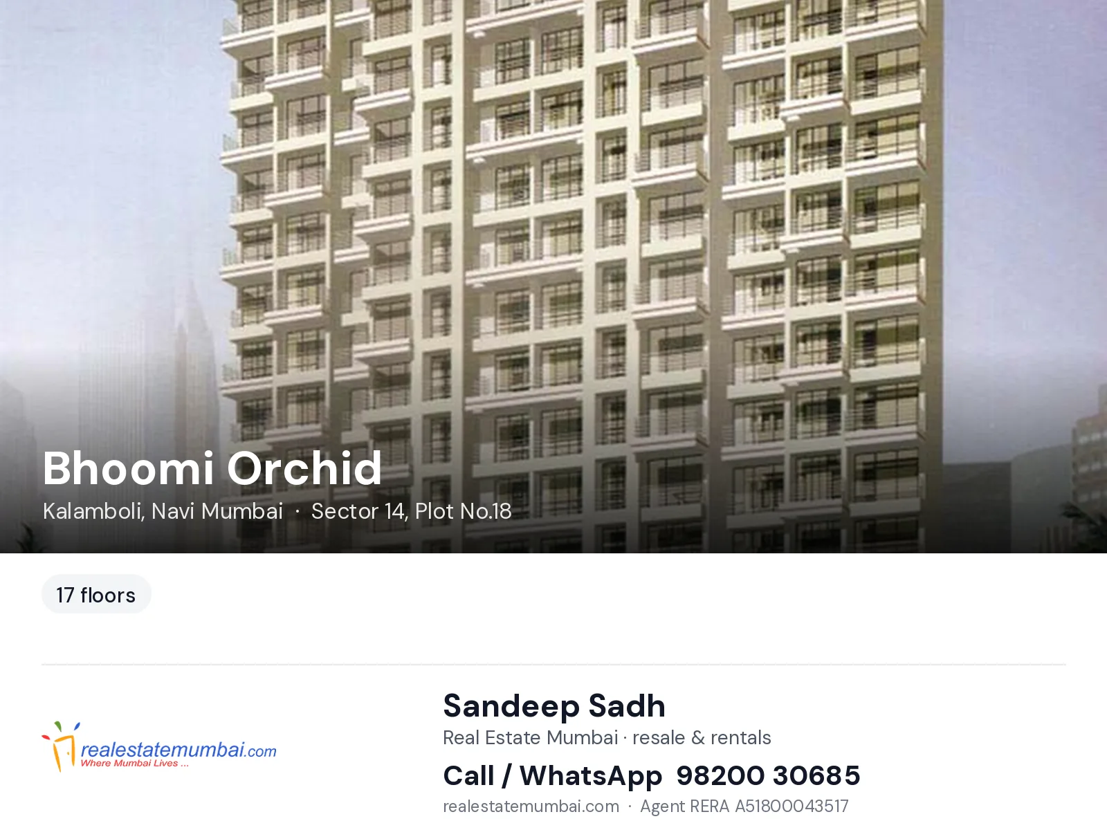 Bhoomi Orchid, Kalamboli, Navi Mumbai — flats | Real Estate Mumbai, Sandeep Sadh 98200 30685