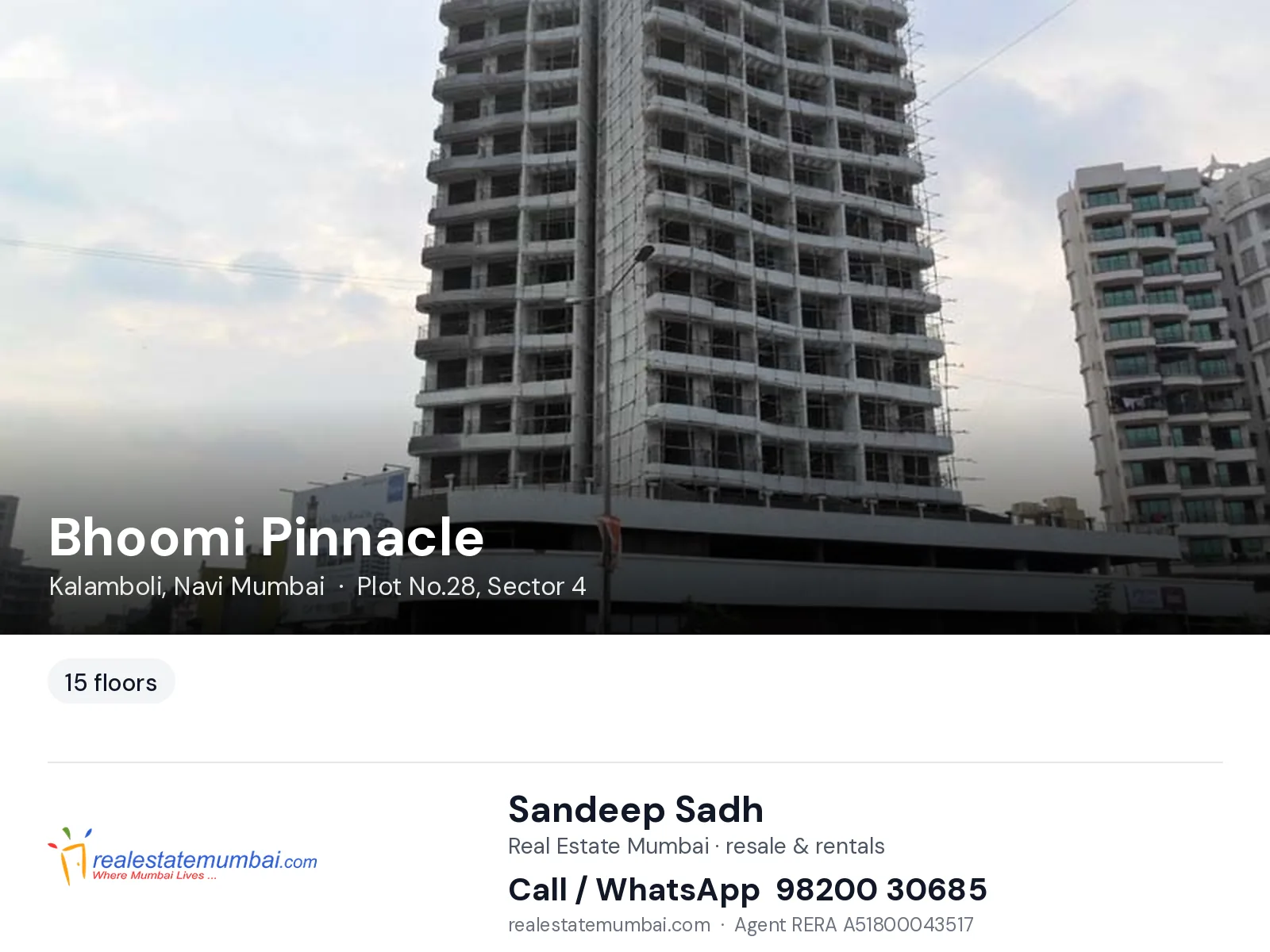 Bhoomi Pinnacle, Kalamboli, Navi Mumbai — flats | Real Estate Mumbai, Sandeep Sadh 98200 30685