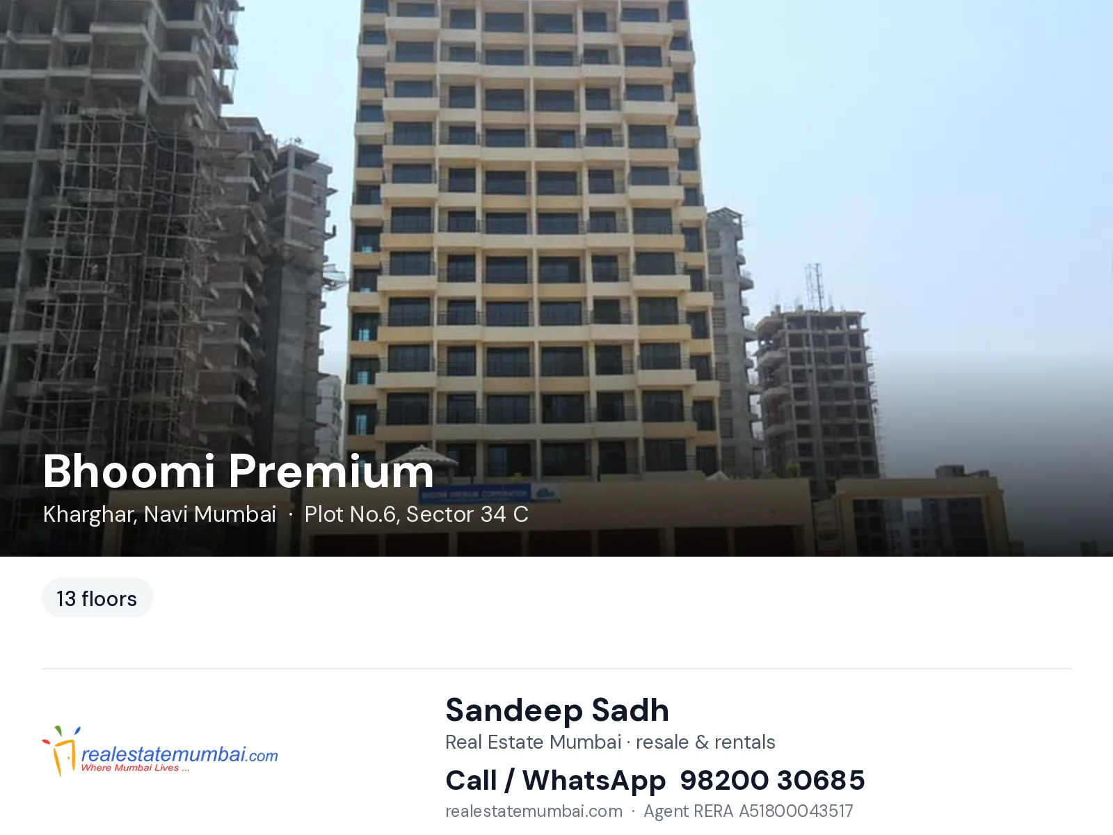 Bhoomi Premium, Kharghar, Navi Mumbai — flats | Real Estate Mumbai, Sandeep Sadh 98200 30685