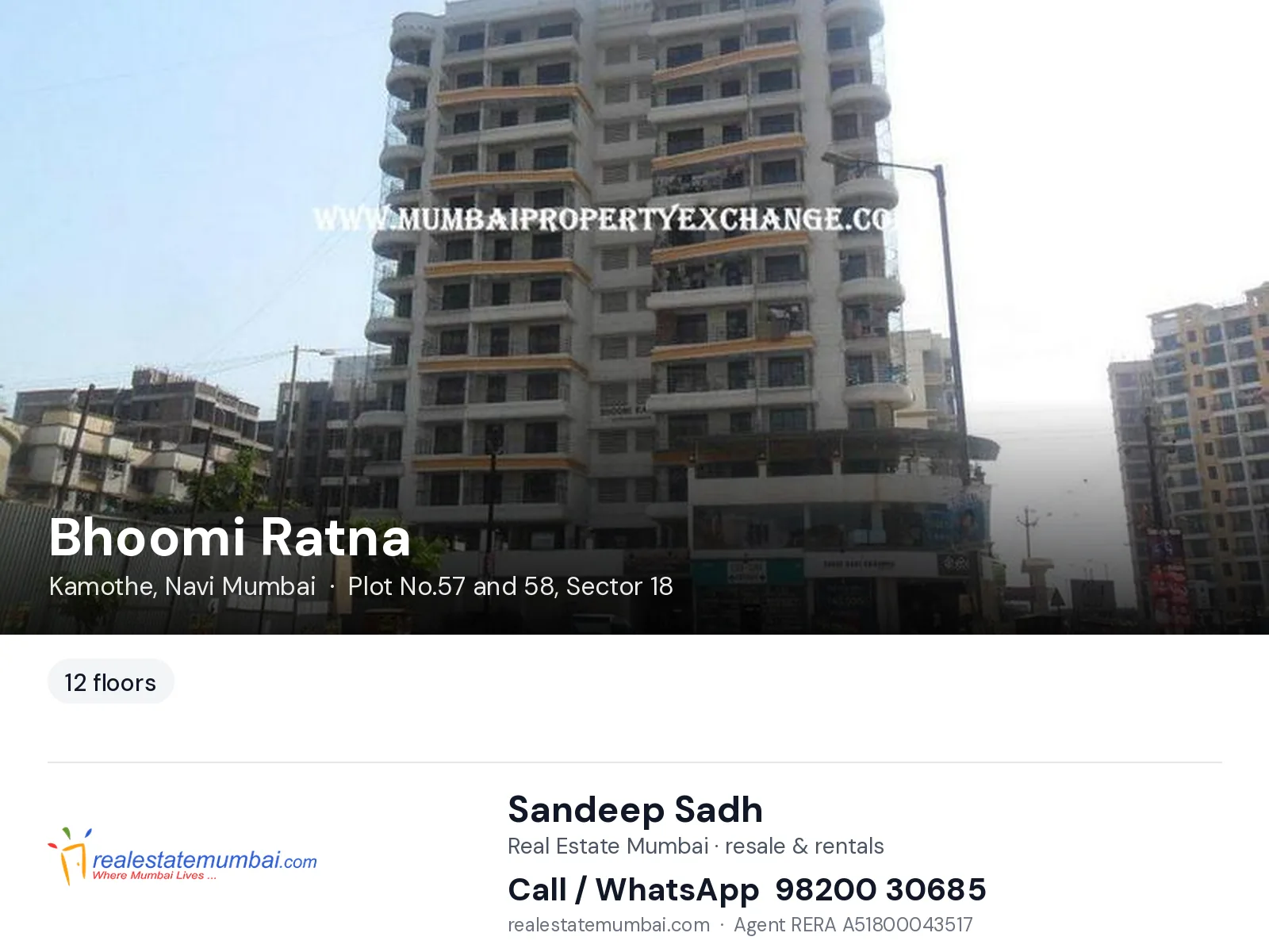 Bhoomi Ratna, Kamothe, Navi Mumbai — flats | Real Estate Mumbai, Sandeep Sadh 98200 30685