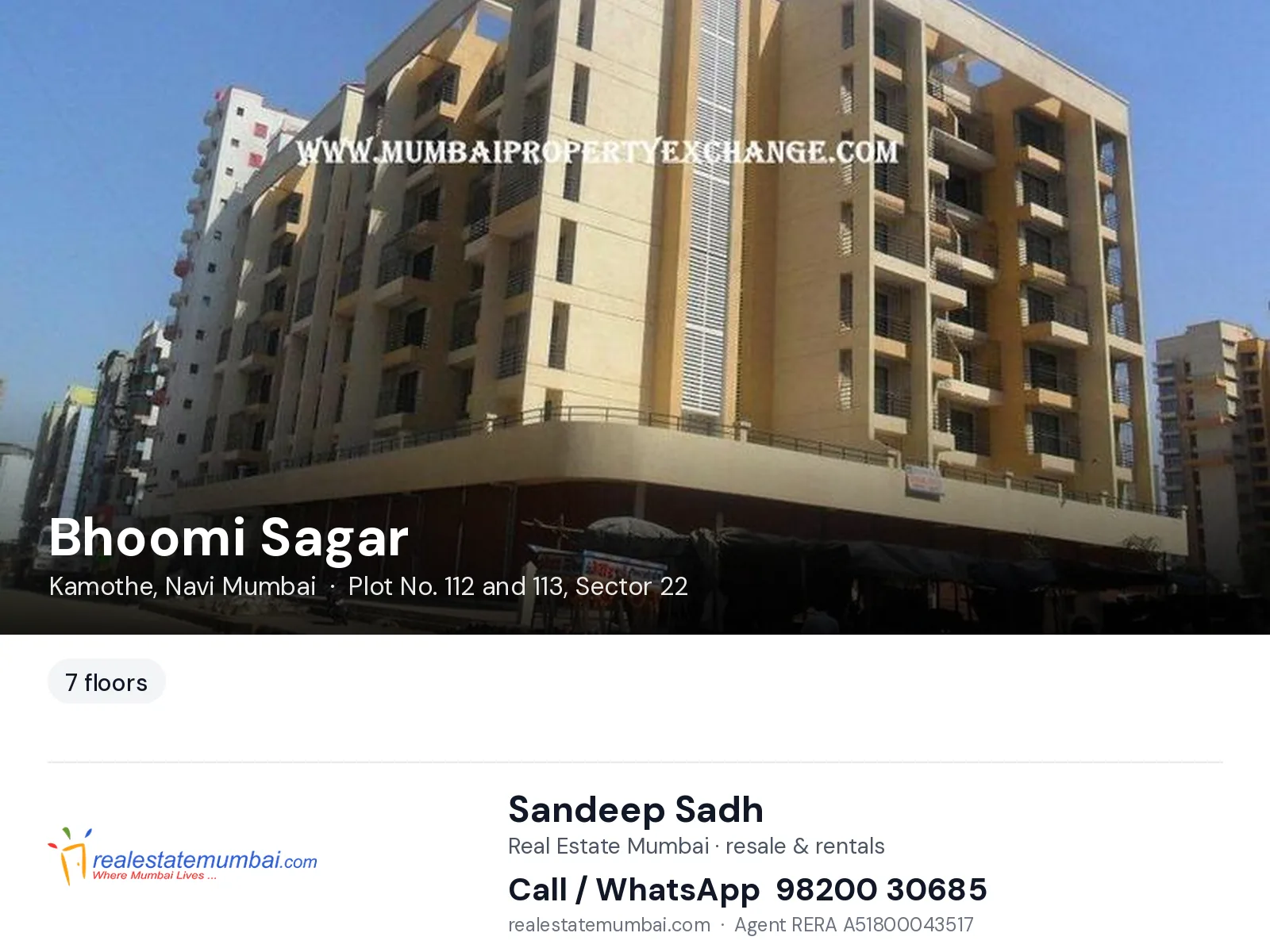 Bhoomi Sagar, Kamothe, Navi Mumbai — flats | Real Estate Mumbai, Sandeep Sadh 98200 30685