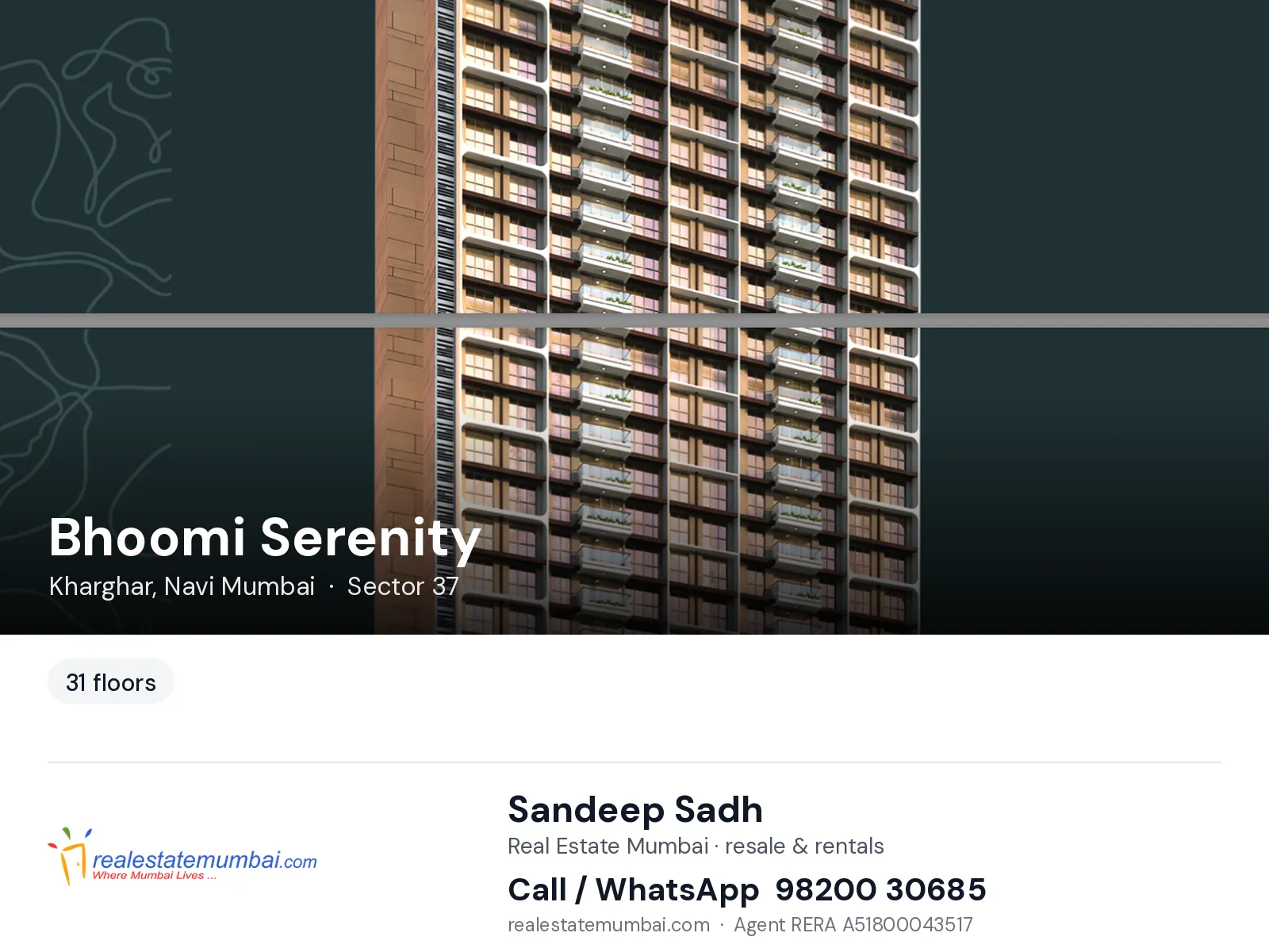 Bhoomi Serenity, Kharghar, Navi Mumbai — flats | Real Estate Mumbai, Sandeep Sadh 98200 30685