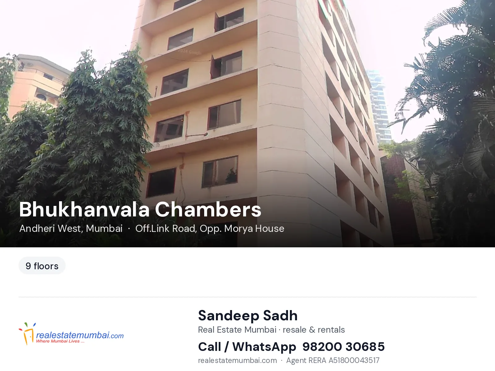 Bhukhanvala Chambers, Andheri West, Mumbai — flats | Real Estate Mumbai, Sandeep Sadh 98200 30685