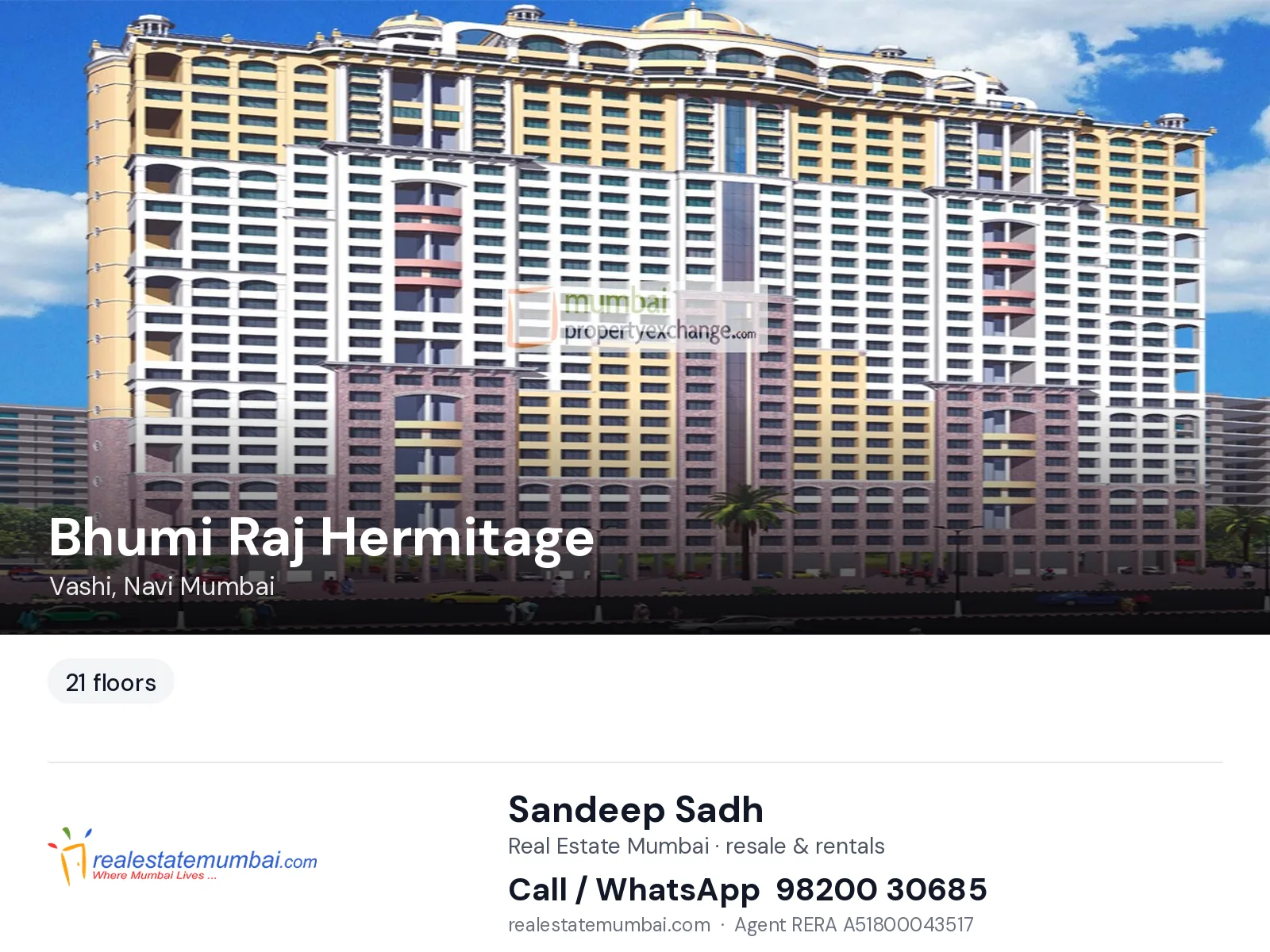 Bhumi Raj Hermitage, Vashi, Navi Mumbai — flats | Real Estate Mumbai, Sandeep Sadh 98200 30685