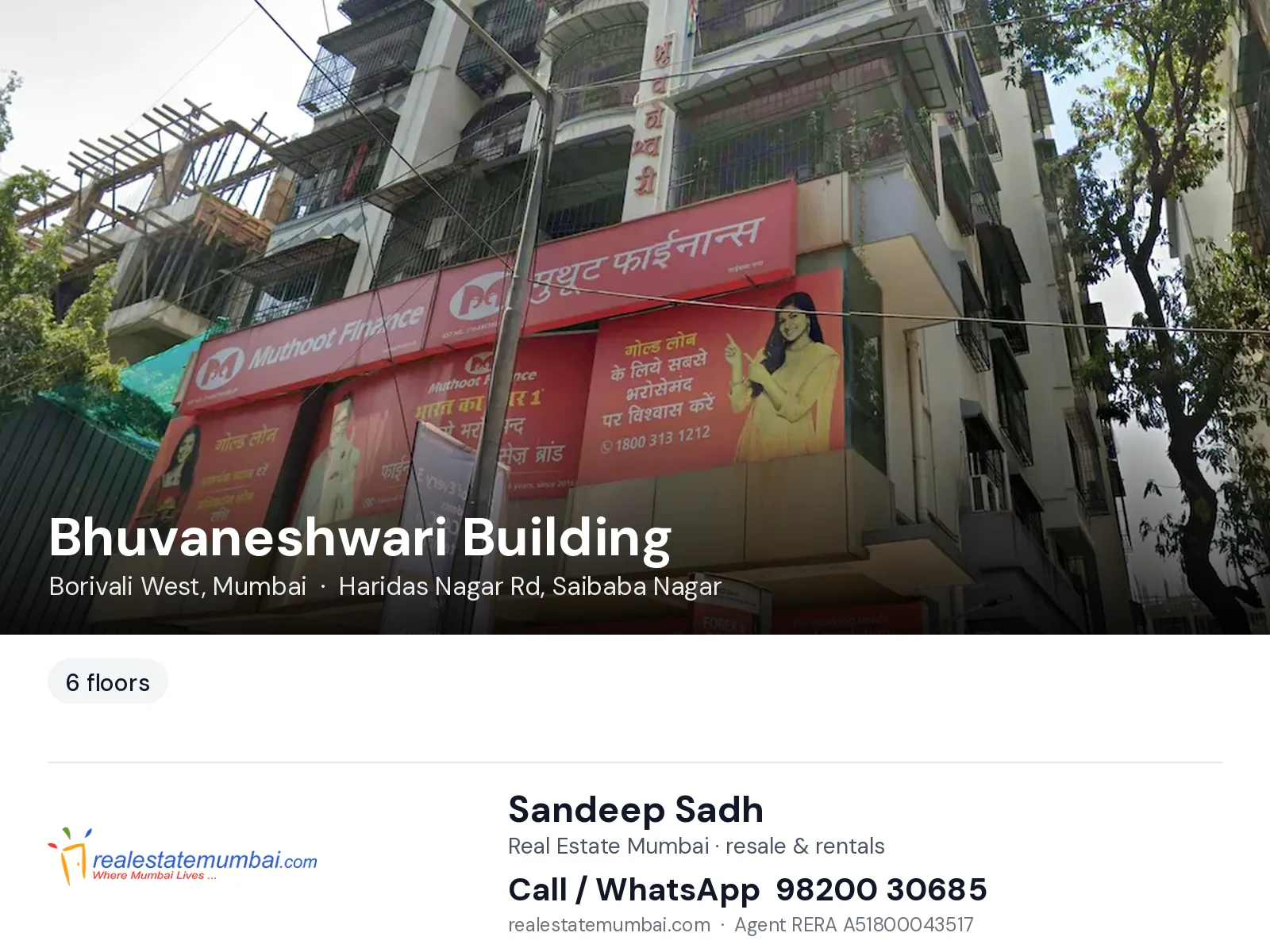 Bhuvaneshwari Building, Borivali West, Mumbai — flats | Real Estate Mumbai, Sandeep Sadh 98200 30685