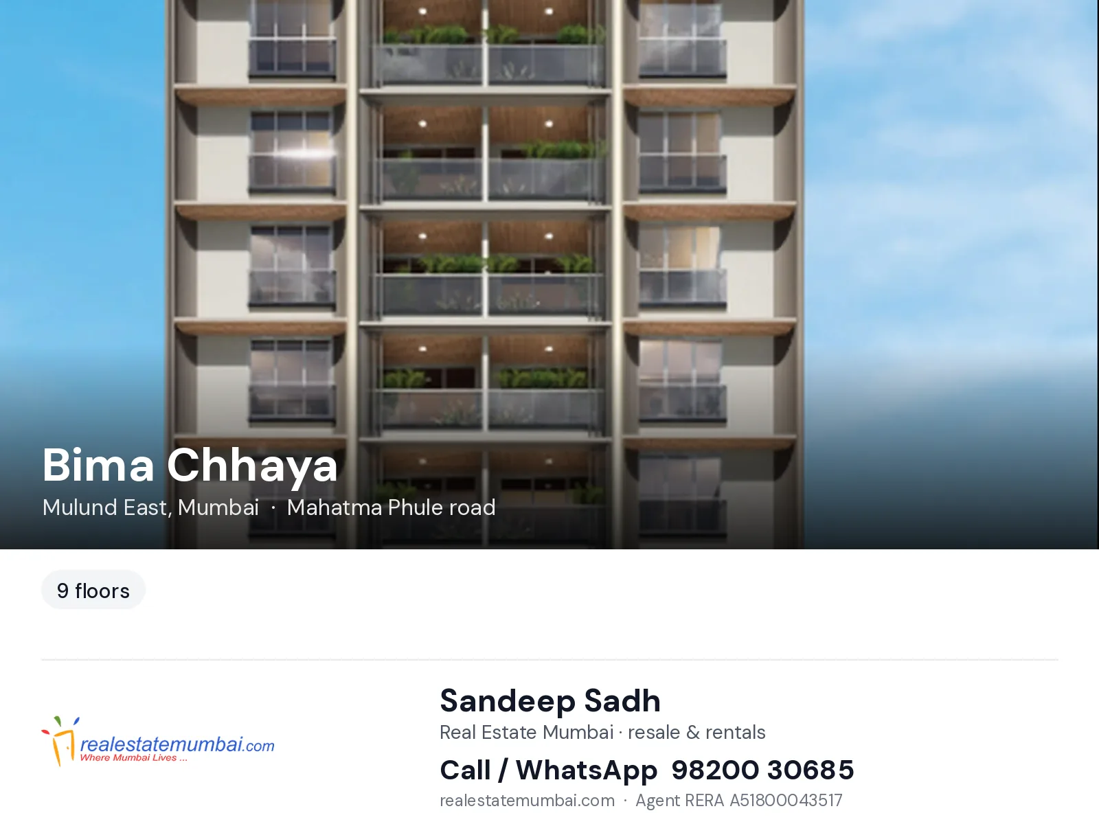 Bima Chhaya, Mulund East, Mumbai — flats | Real Estate Mumbai, Sandeep Sadh 98200 30685