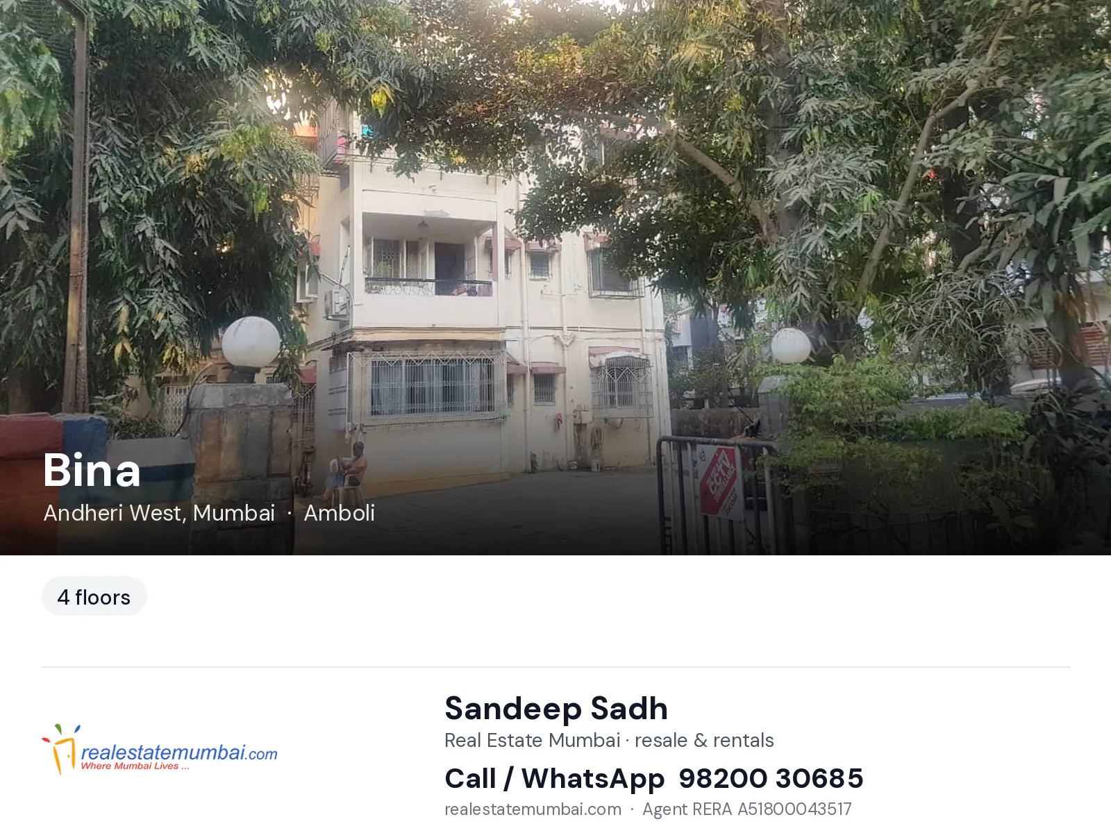 Bina, Andheri West, Mumbai — flats | Real Estate Mumbai, Sandeep Sadh 98200 30685