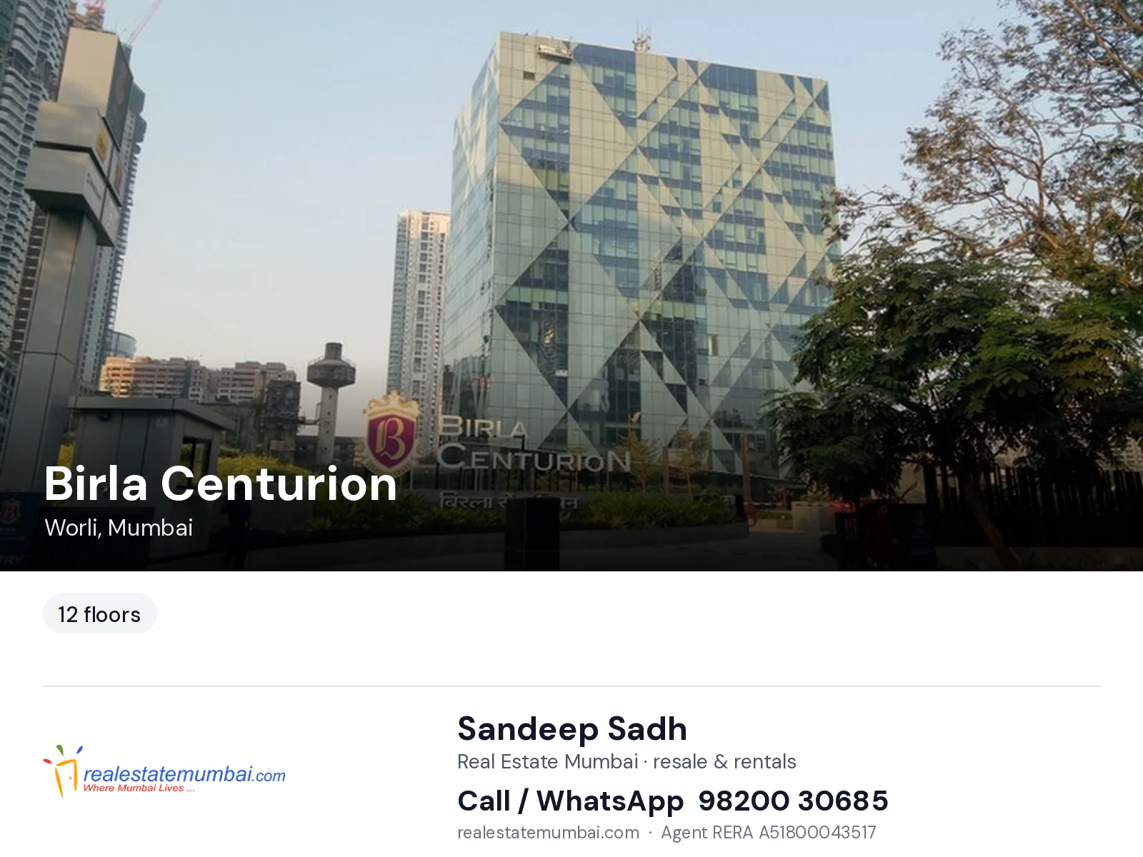 Birla Centurion, Worli, Mumbai — flats | Real Estate Mumbai, Sandeep Sadh 98200 30685