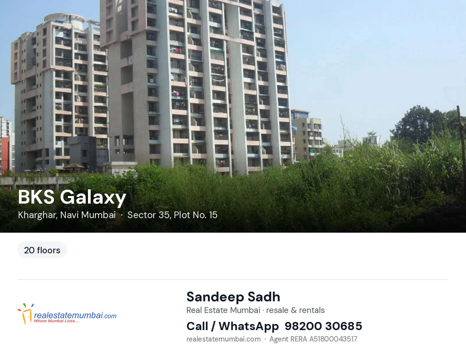 BKS Galaxy, Kharghar, Navi Mumbai — flats | Real Estate Mumbai, Sandeep Sadh 98200 30685