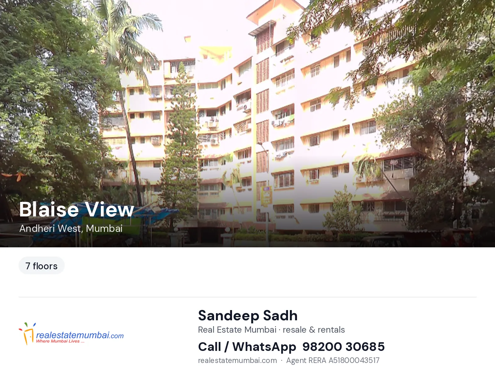Blaise View, Andheri West, Mumbai — flats | Real Estate Mumbai, Sandeep Sadh 98200 30685