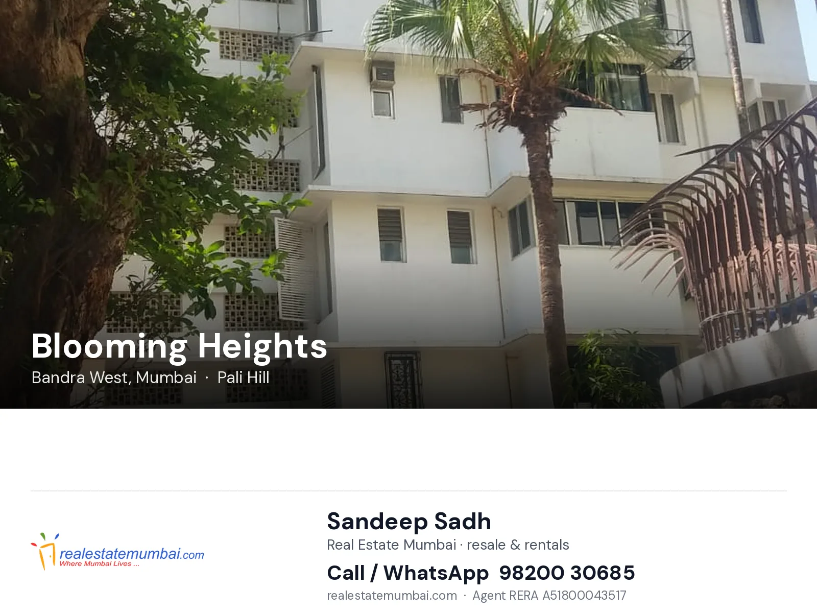 Blooming Heights, Bandra West, Mumbai — flats | Real Estate Mumbai, Sandeep Sadh 98200 30685