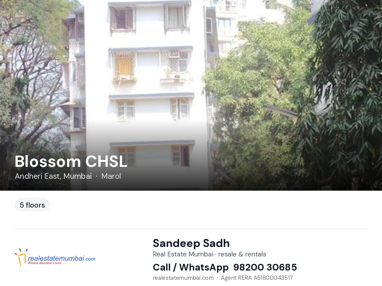 Blossom CHSL, Andheri East, Mumbai — flats | Real Estate Mumbai, Sandeep Sadh 98200 30685