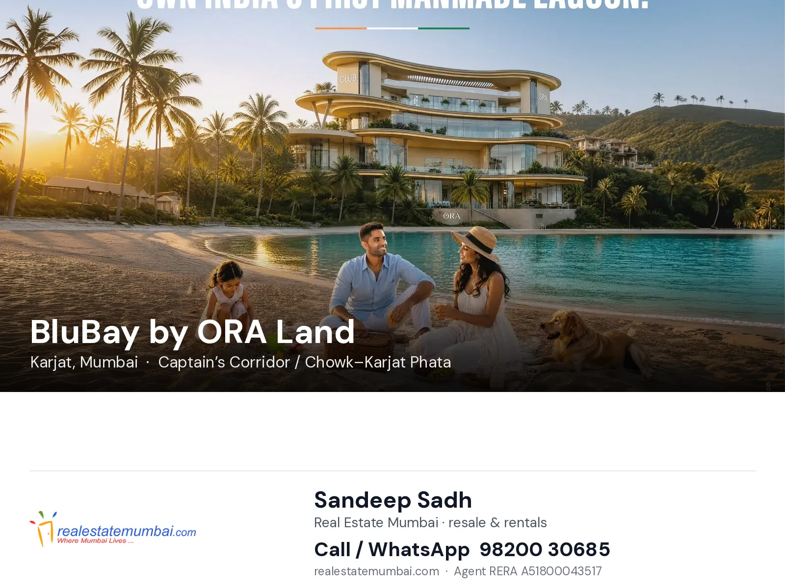 BluBay by ORA Land, Karjat, Mumbai — flats | Real Estate Mumbai, Sandeep Sadh 98200 30685