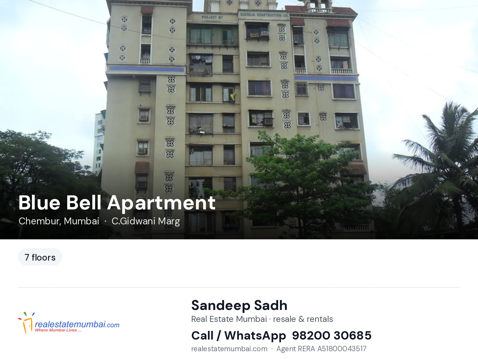 Blue Bell Apartment, Chembur, Mumbai — flats | Real Estate Mumbai, Sandeep Sadh 98200 30685